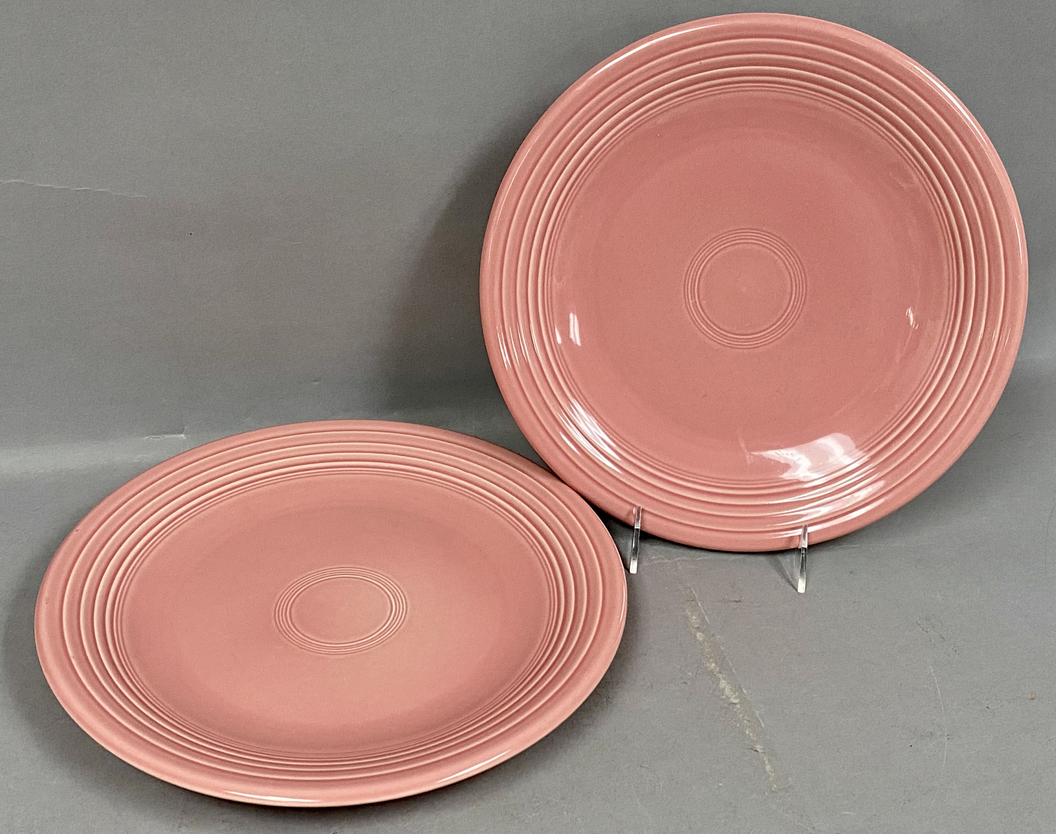 2 Homer Laughlin Rose Fiesta Dinner Plates