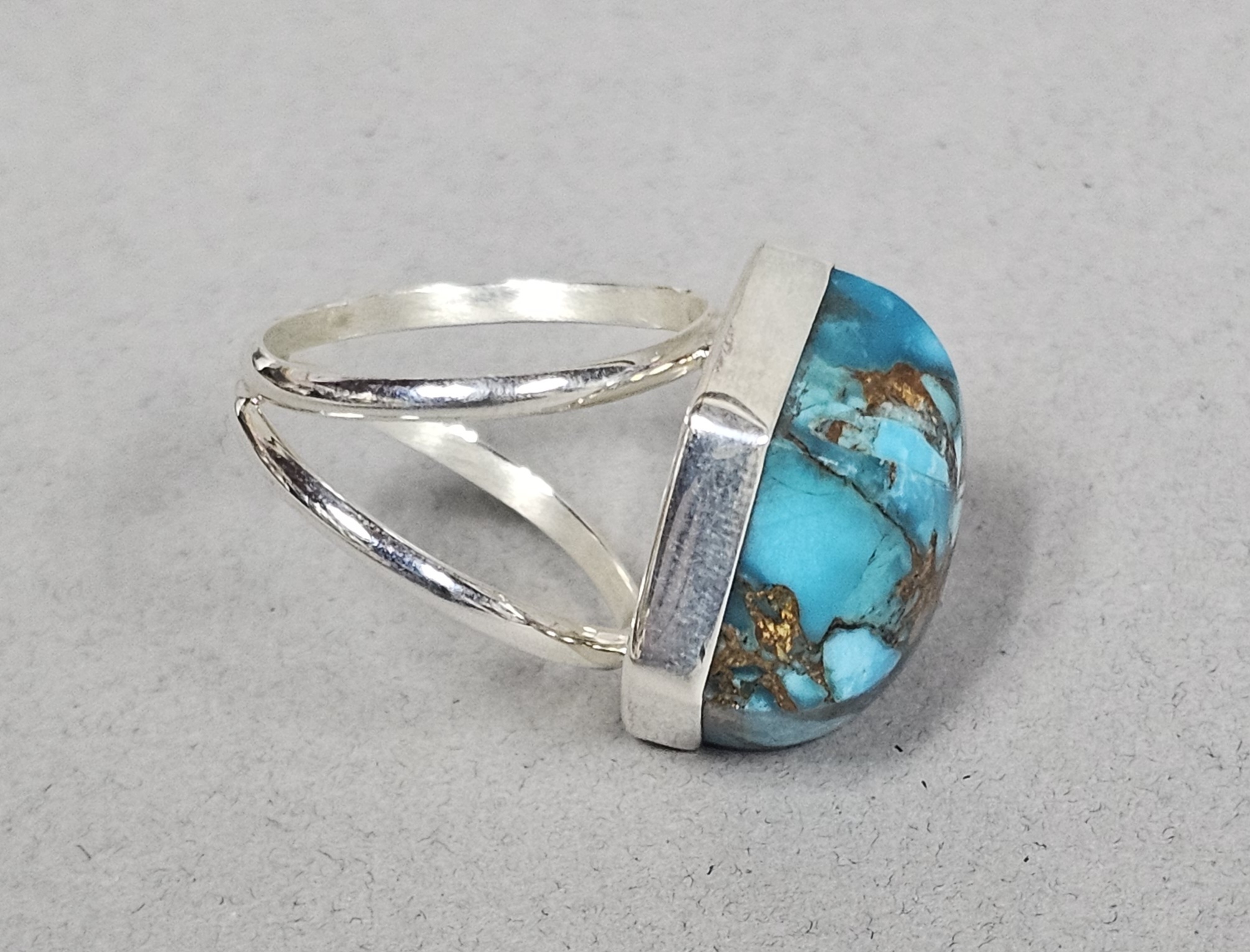 Jay King Sterling Copper Turquoise Ring 13.4 Grams