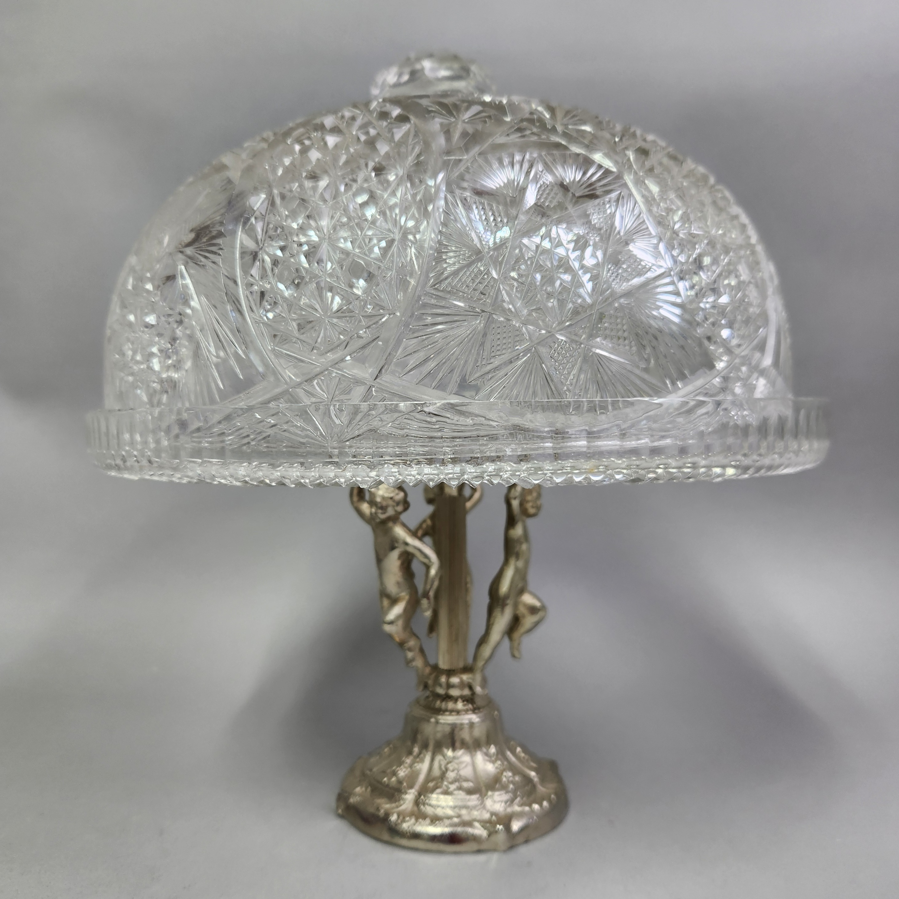 American Brilliant Cut Glass Pedestal Cake Stand