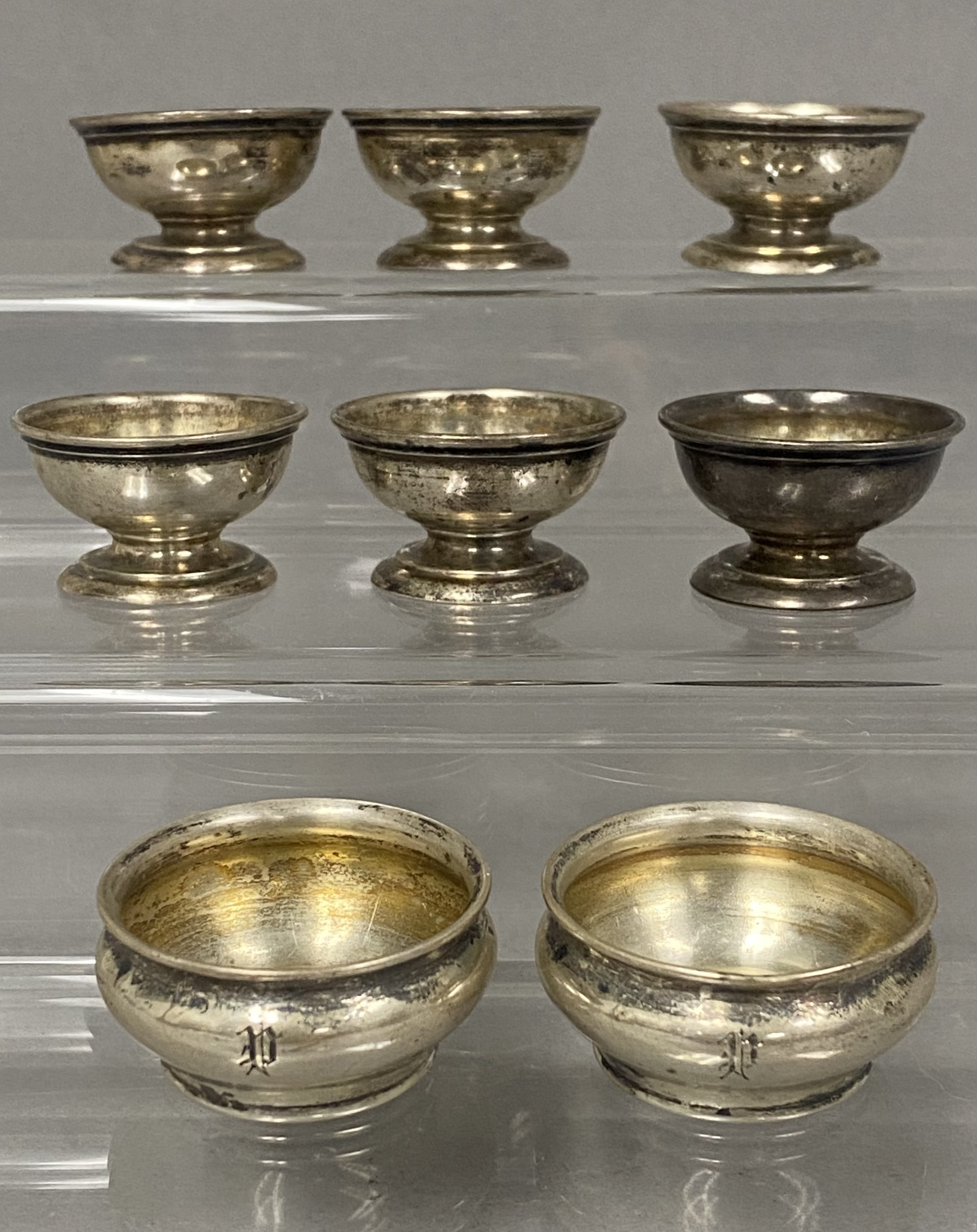 Gorham Sterling Footed & Bulbous Salt Cellars 82.8 Grams