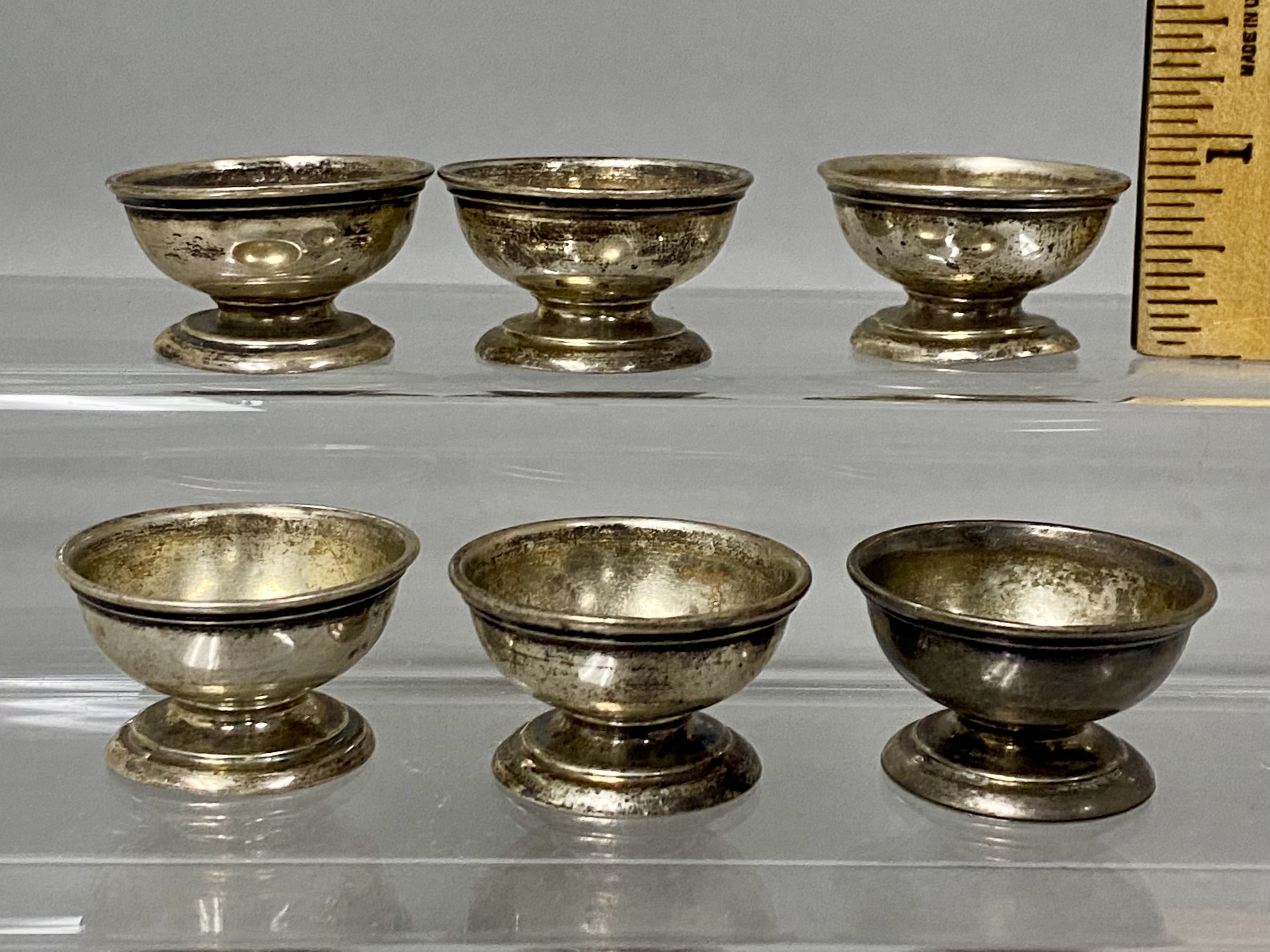 Gorham Sterling Footed & Bulbous Salt Cellars 82.8 Grams