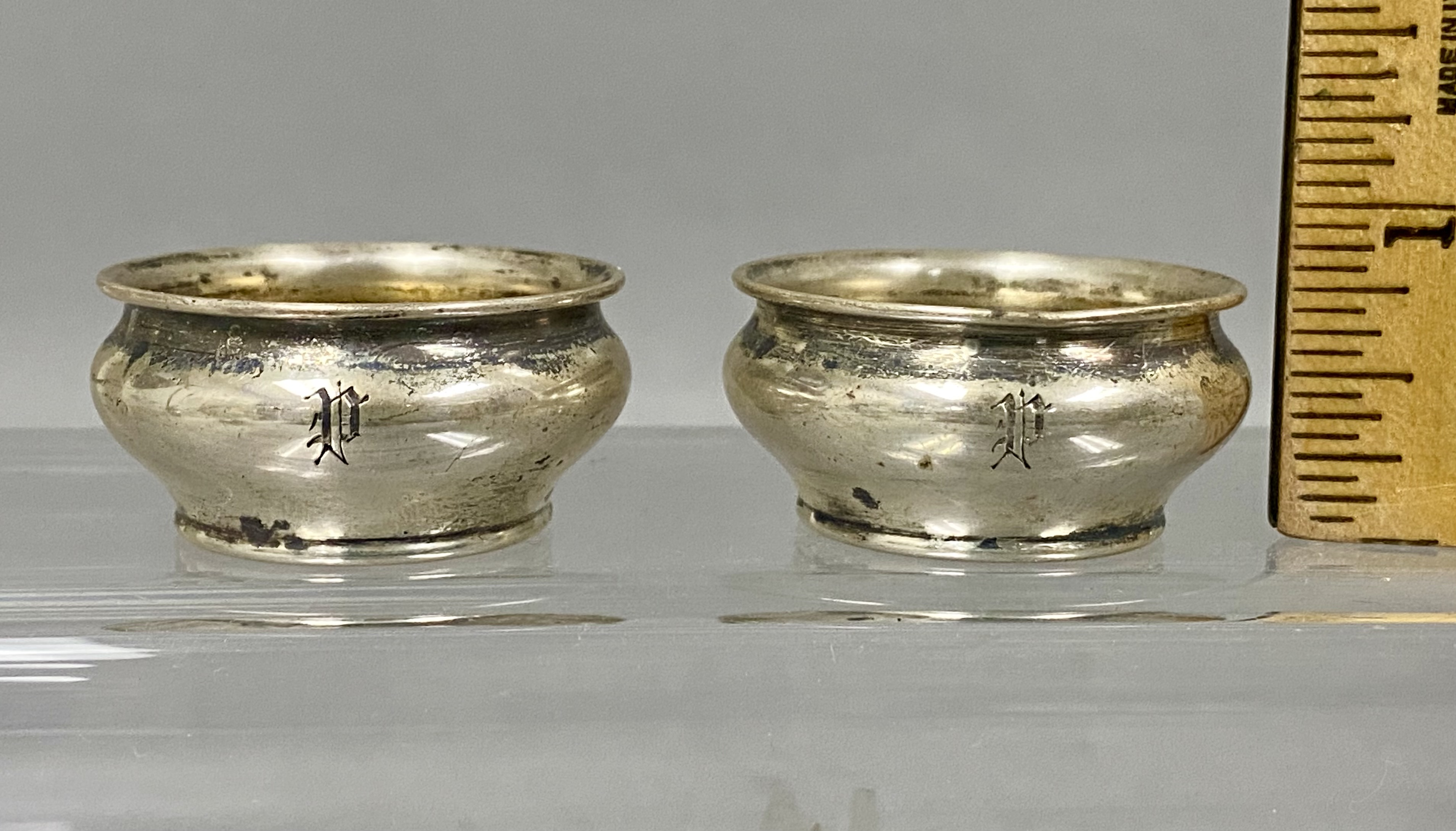 Gorham Sterling Footed & Bulbous Salt Cellars 82.8 Grams