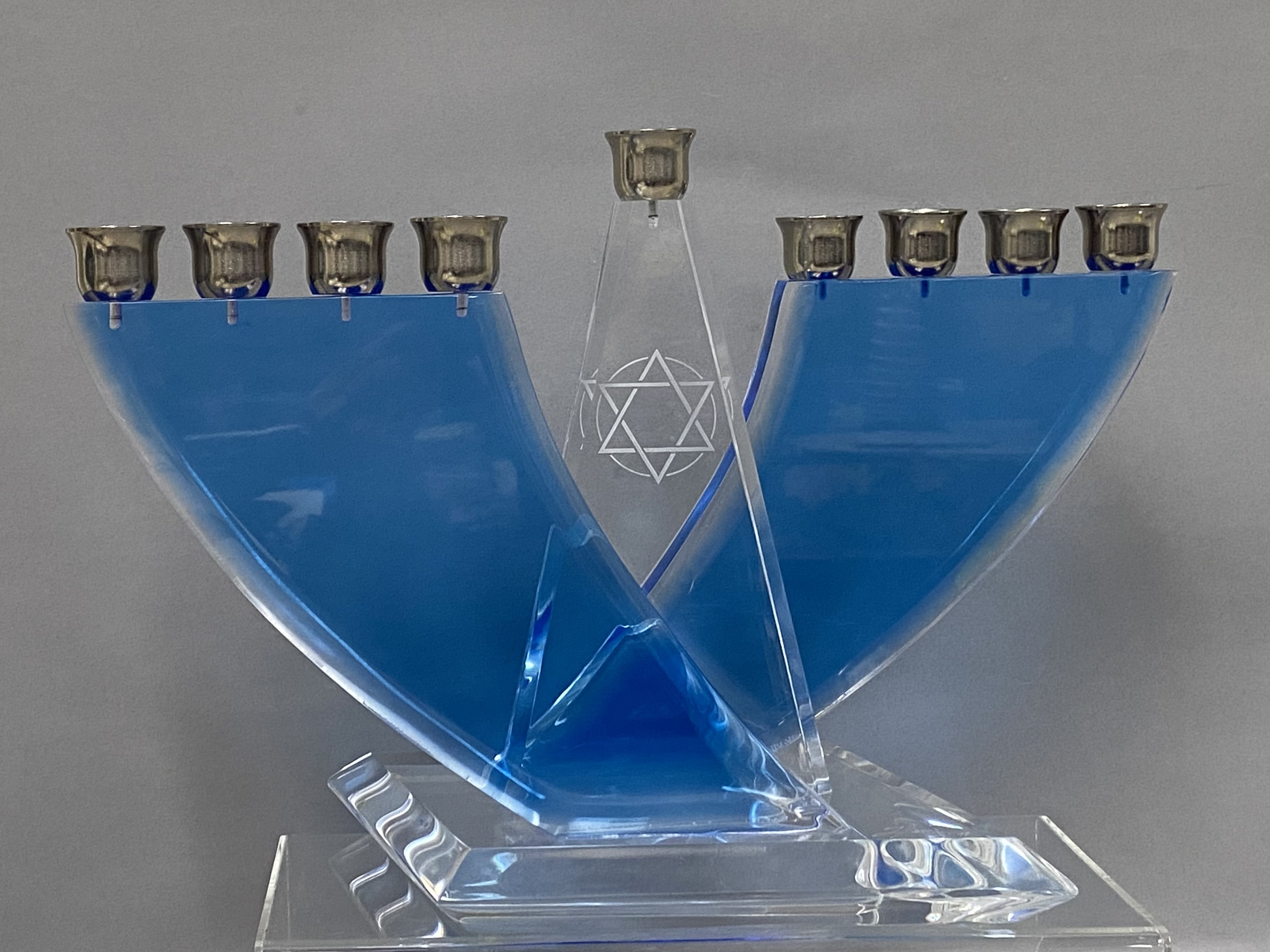 Henri Acrylic & Silver-Plated Geometric Menorah