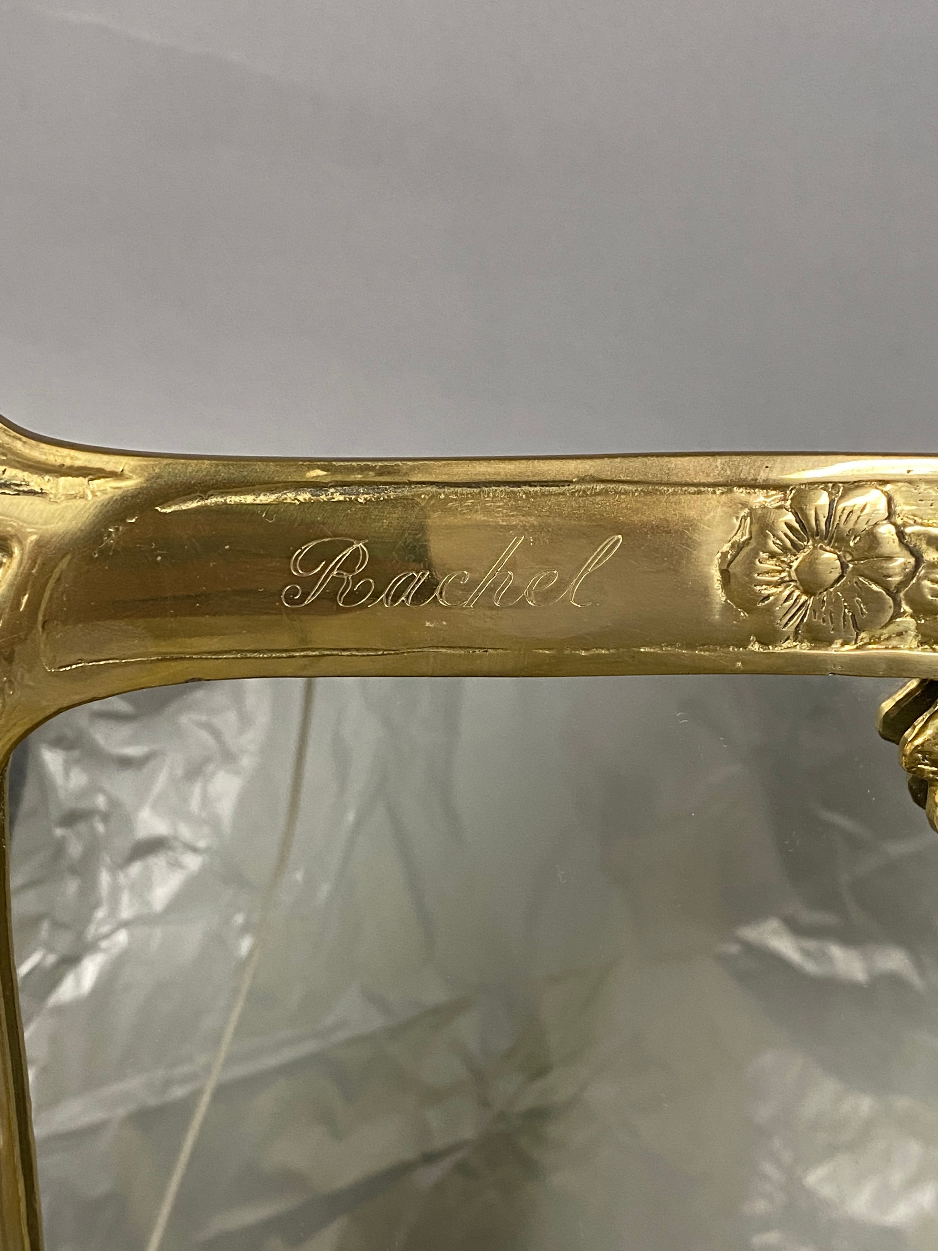 Art Nouveau Brass Framed Vanity Mirror