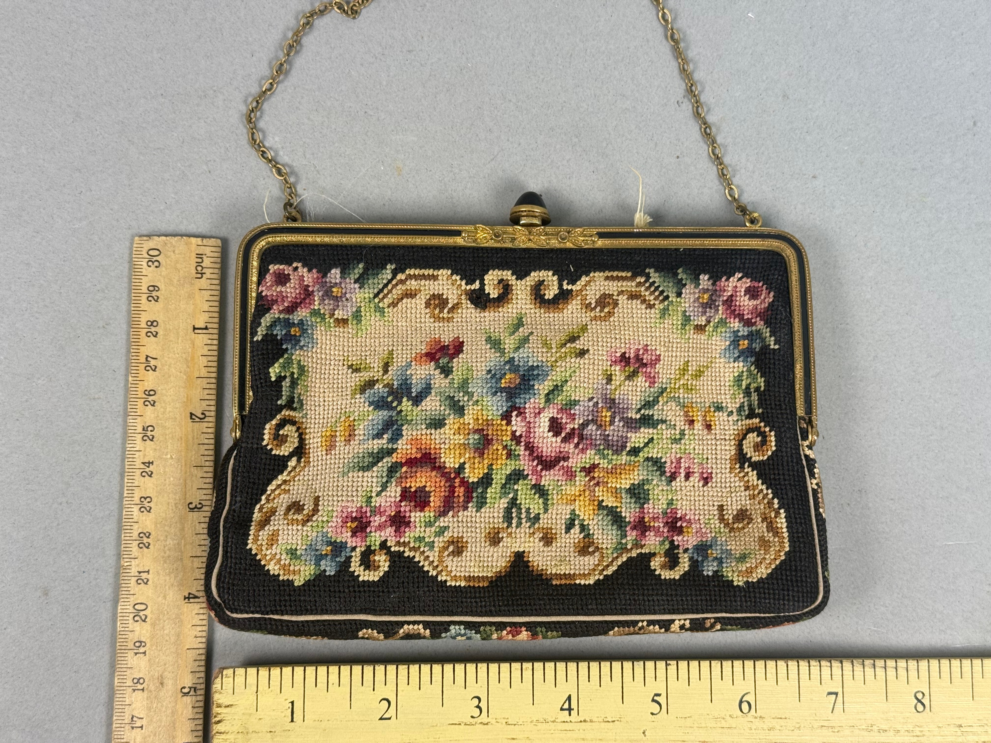 Austrian Petit Point Floral Evening Bag