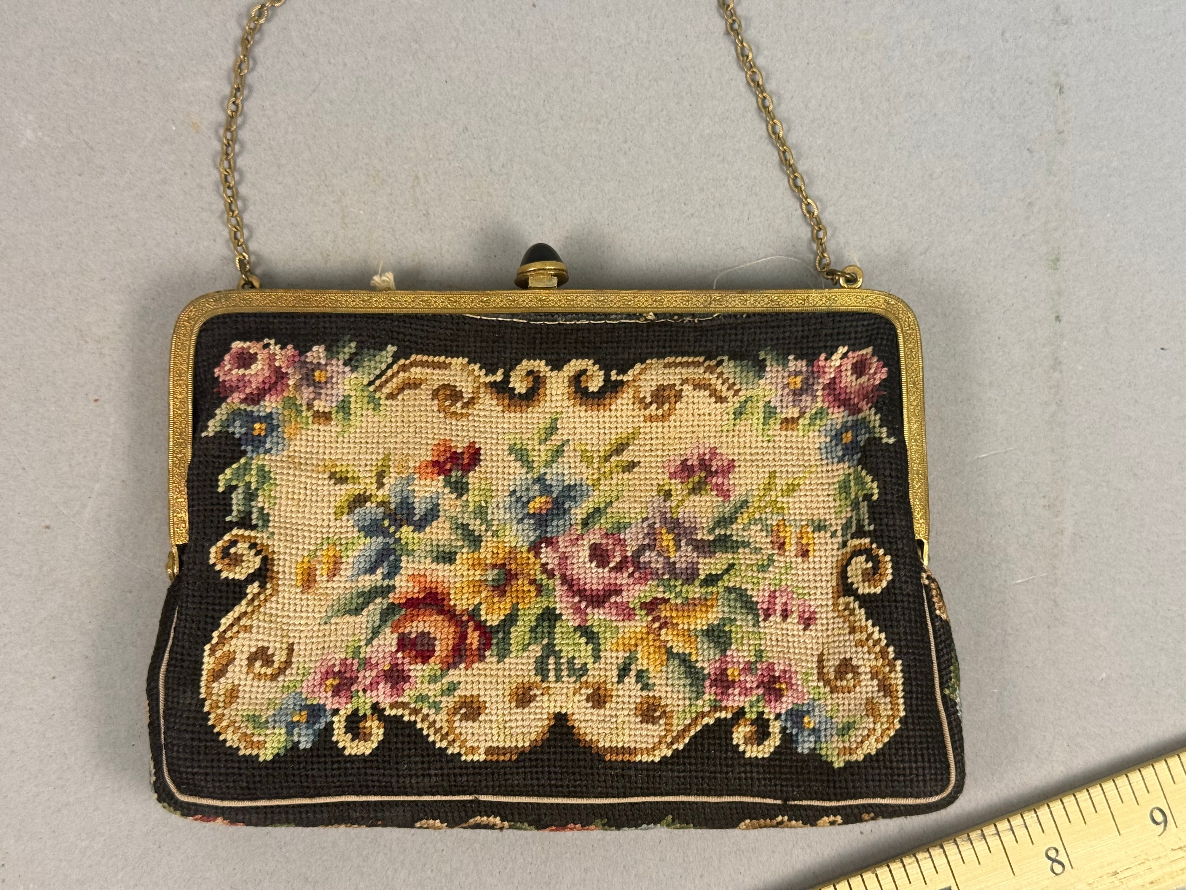 Austrian Petit Point Floral Evening Bag