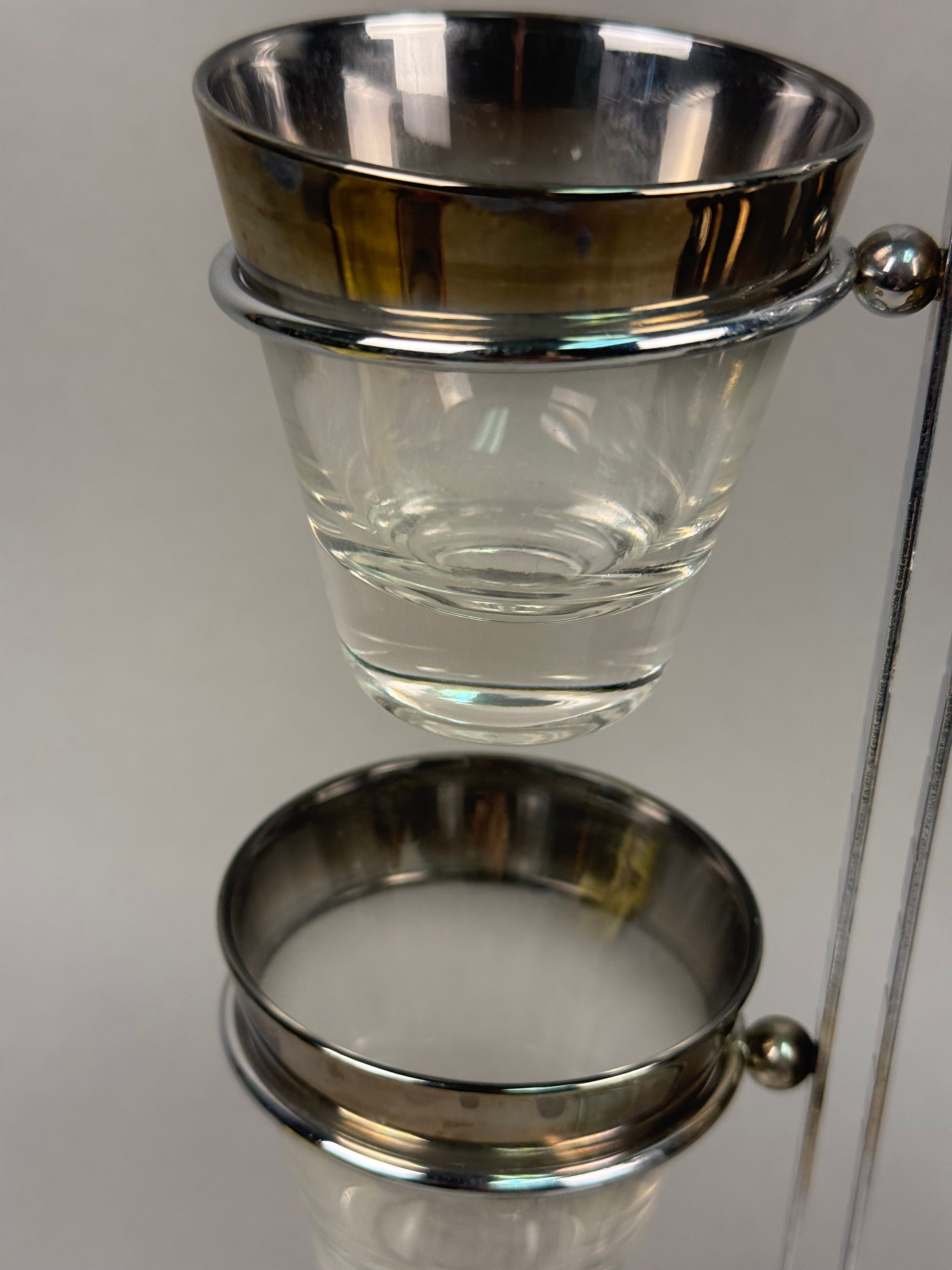 Silver Fade Glass Pitcher & Caddy Set