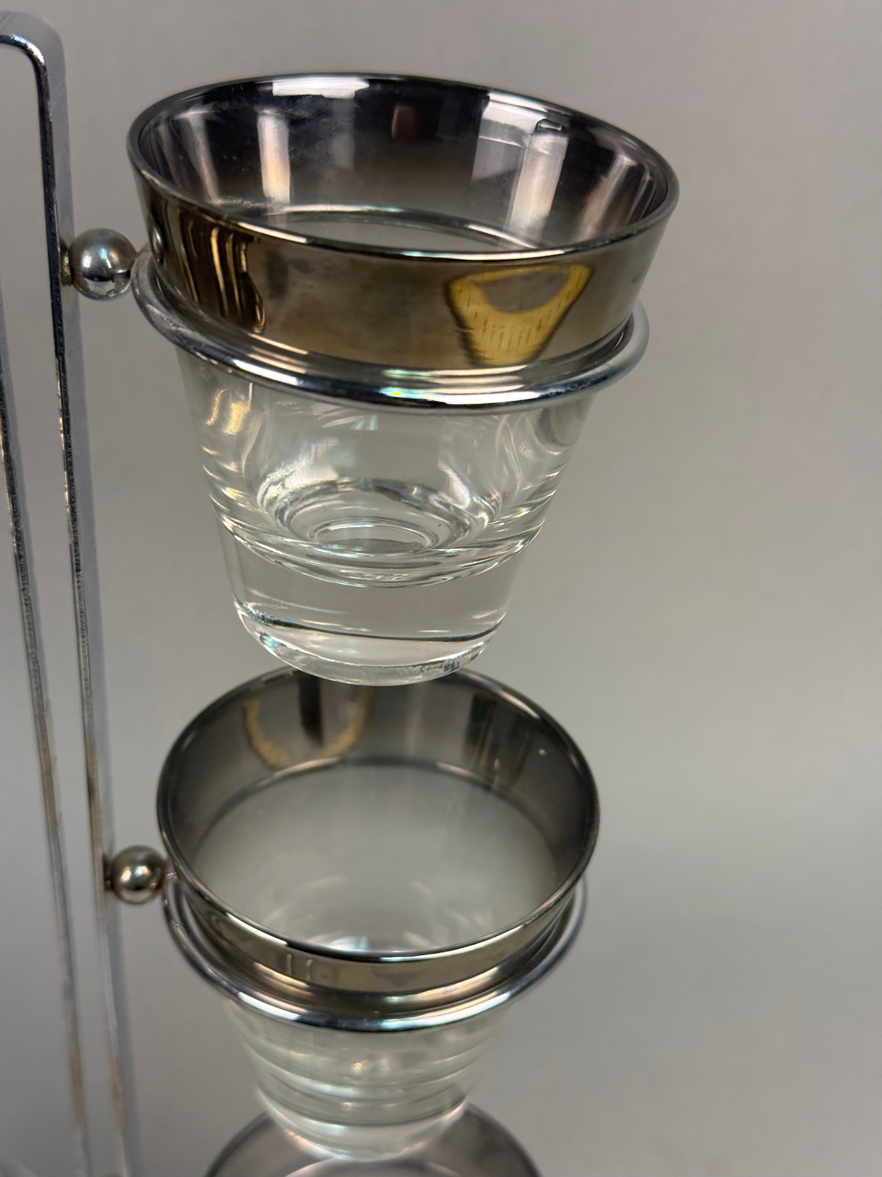 Silver Fade Glass Pitcher & Caddy Set