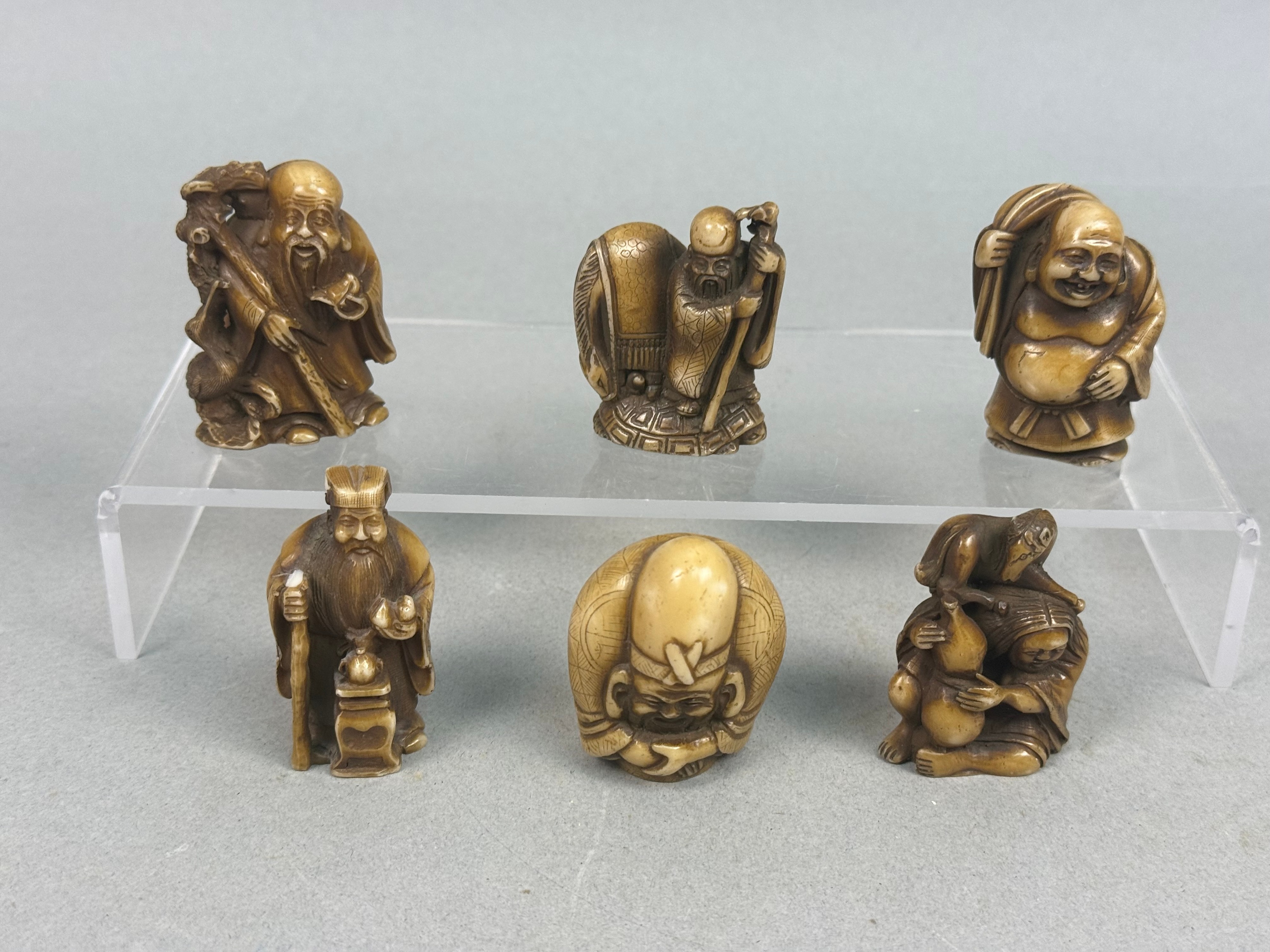 Japanese Carved Group of Netsuke