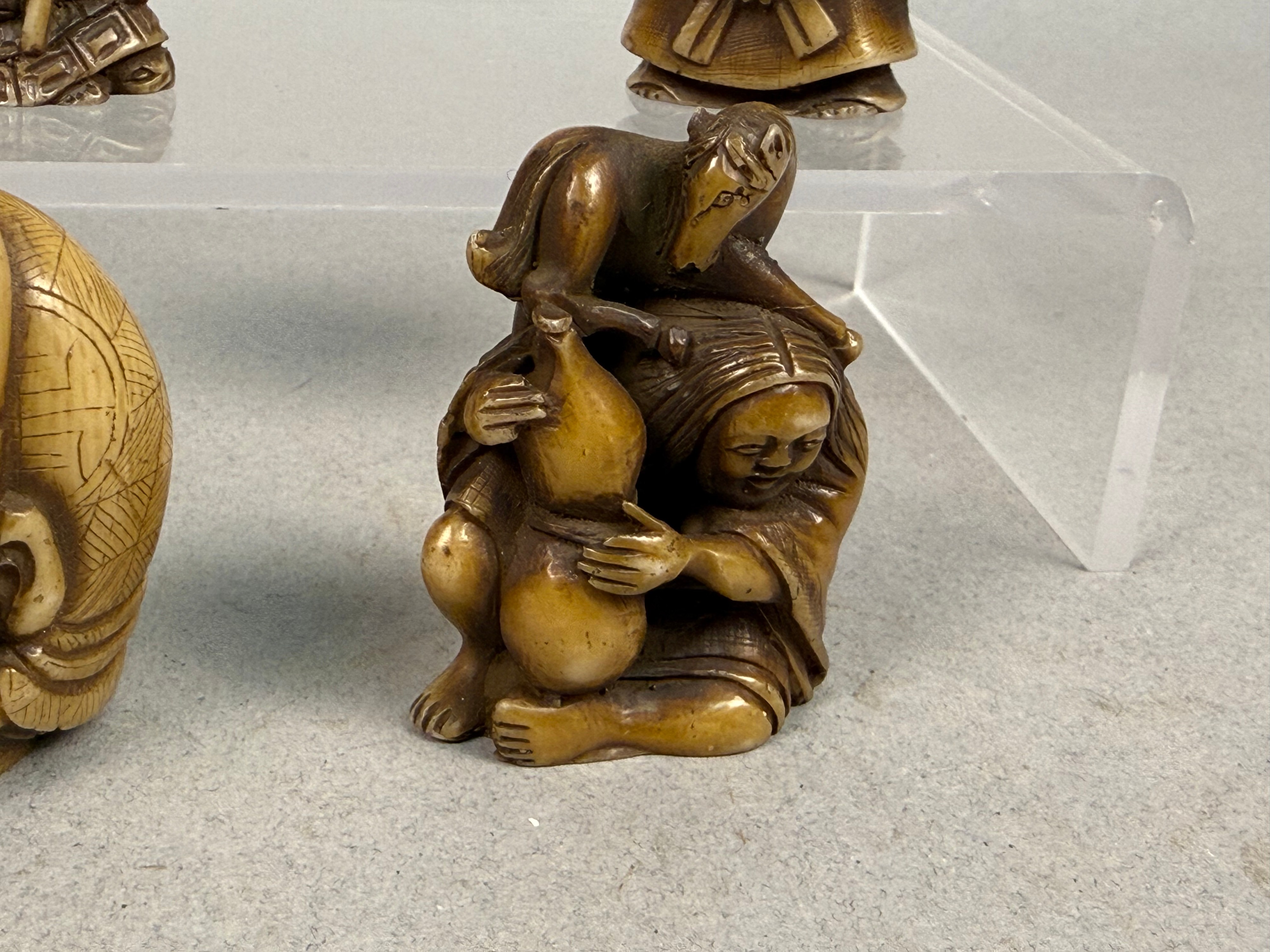 Japanese Carved Group of Netsuke