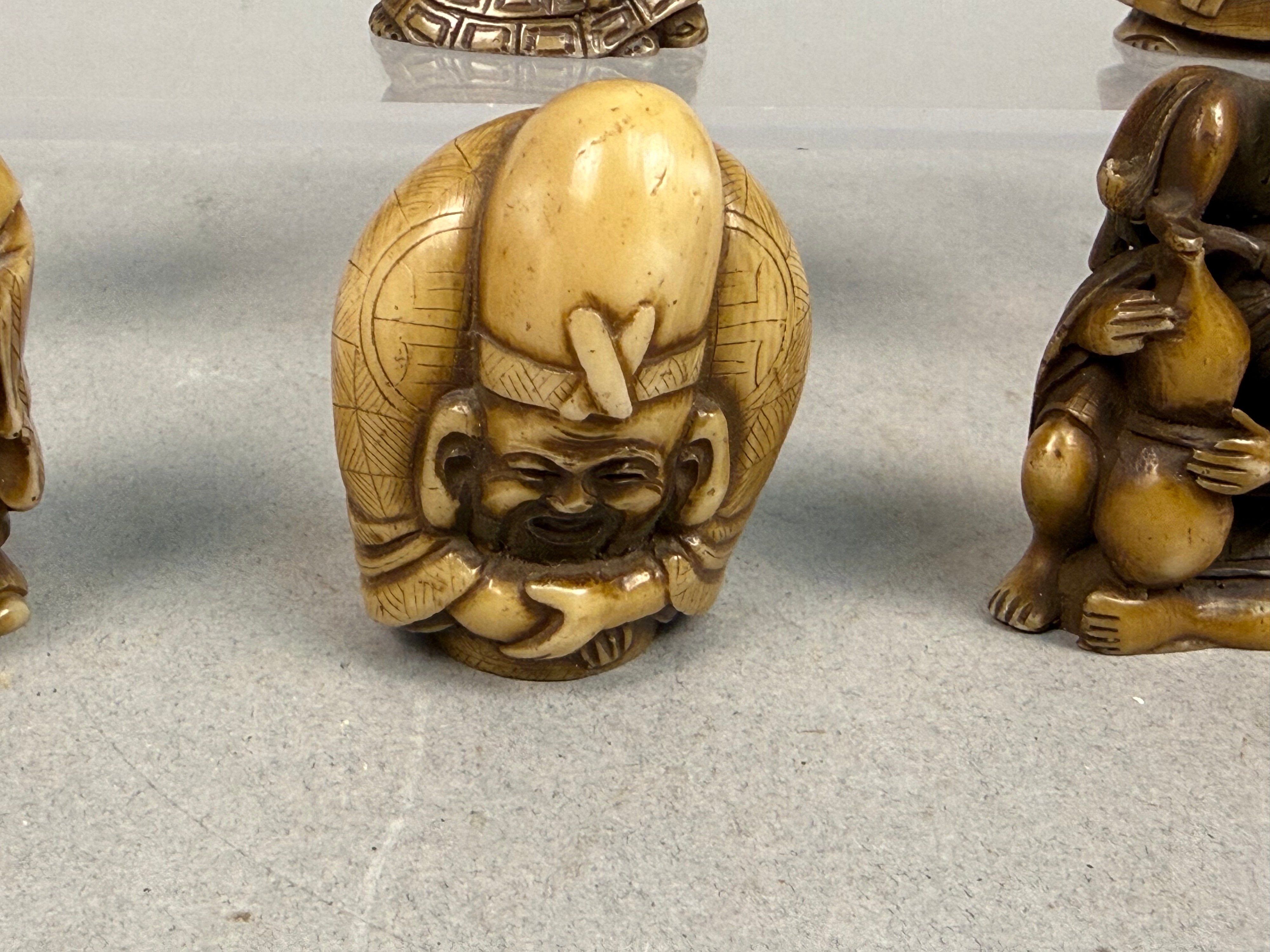 Japanese Carved Group of Netsuke