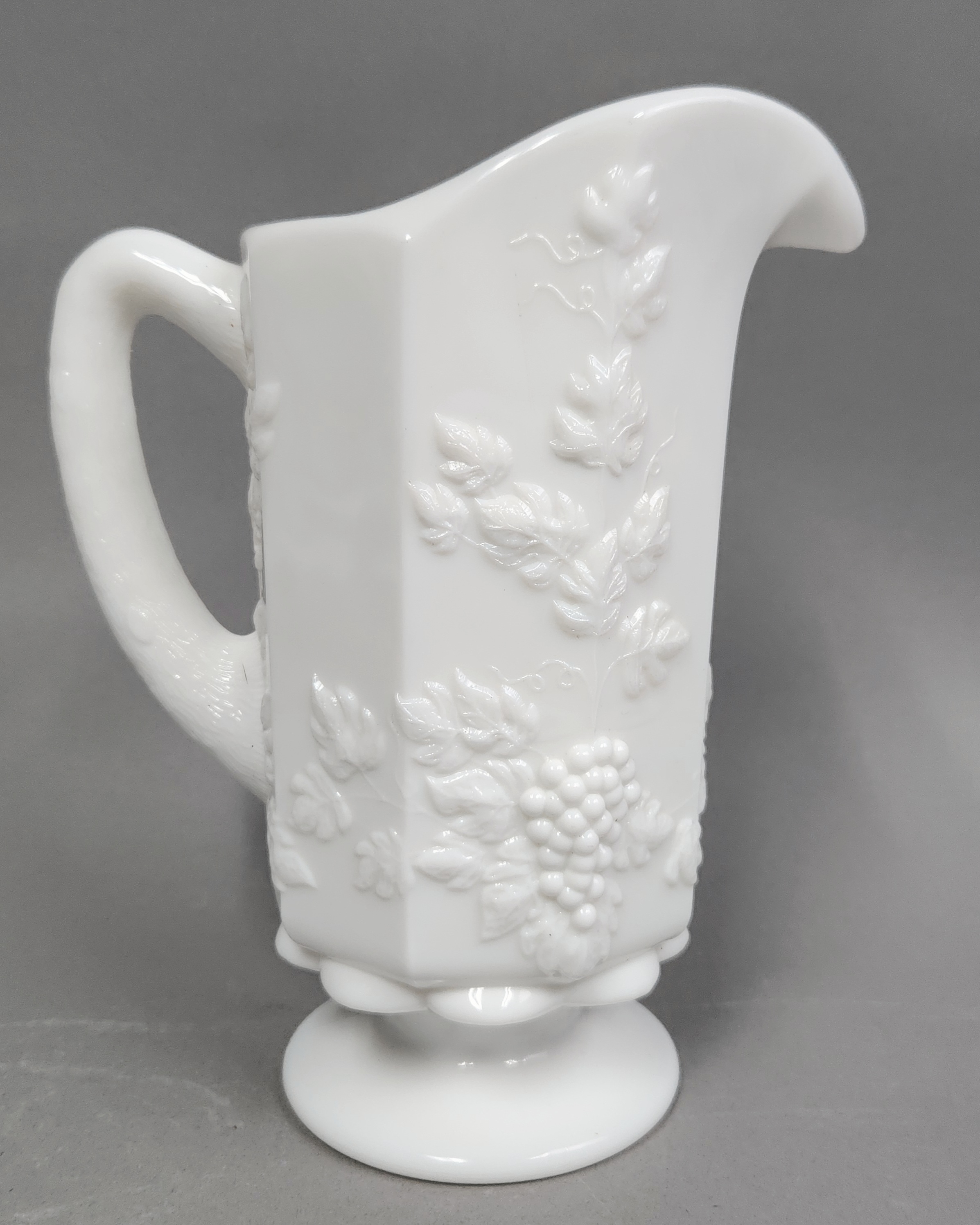 Westmoreland Grape Milk Glass Pitcher Trio
