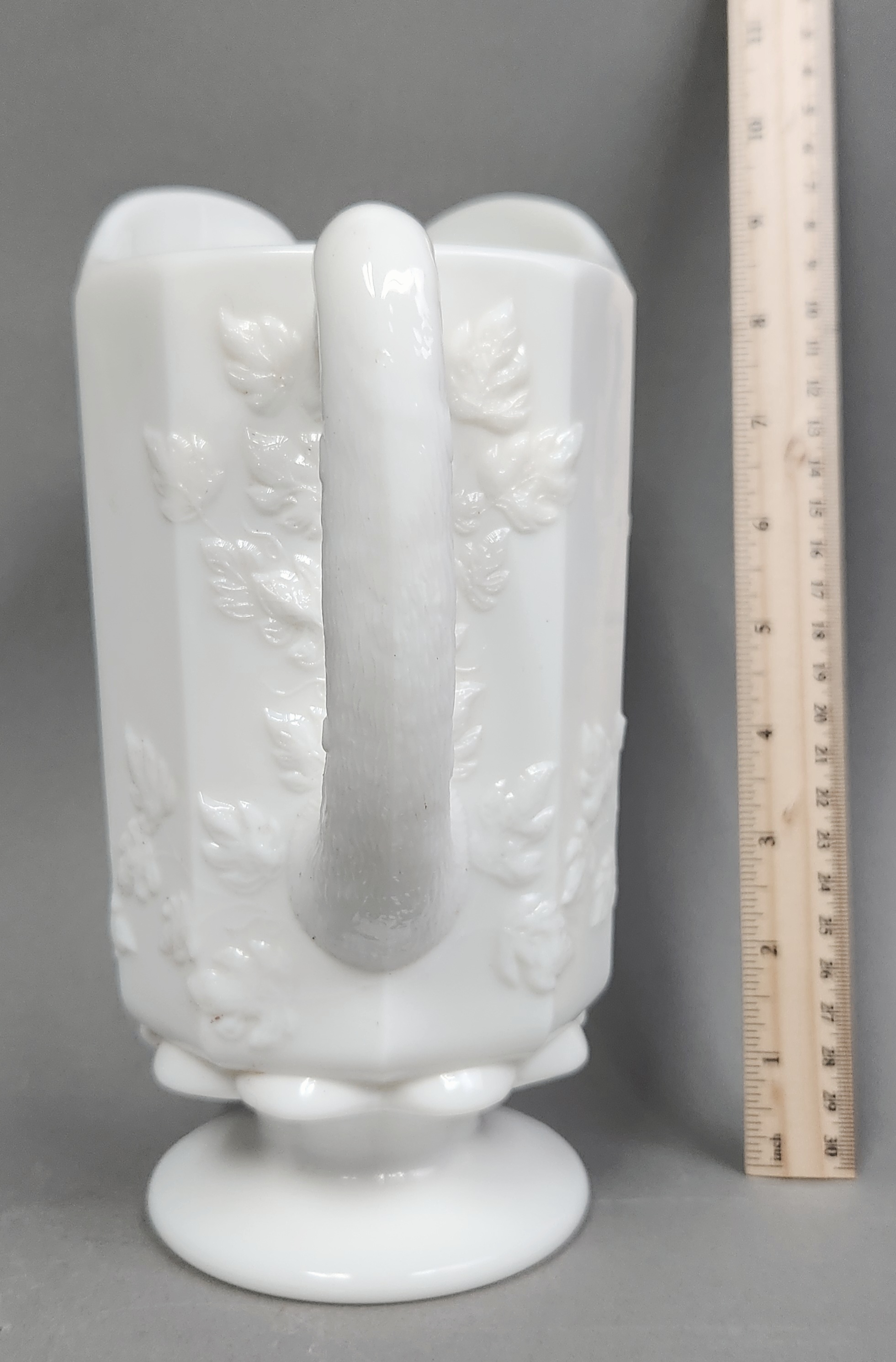 Westmoreland Grape Milk Glass Pitcher Trio