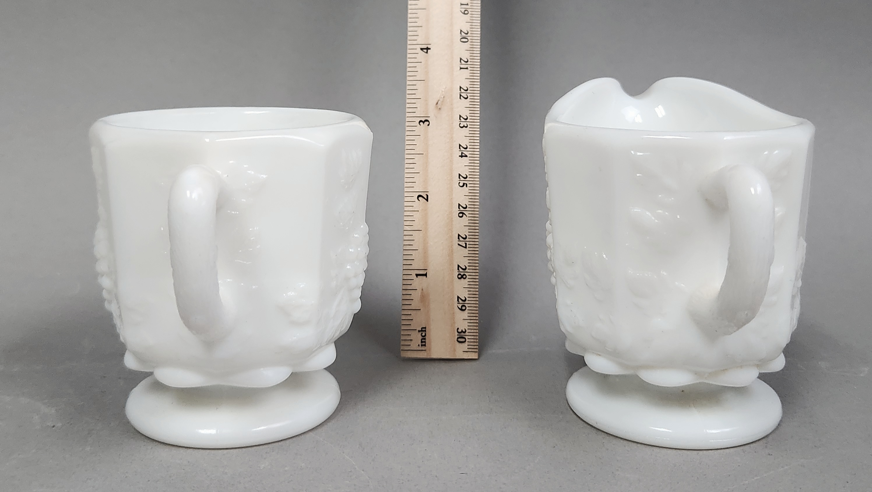 Westmoreland Grape Milk Glass Pitcher Trio