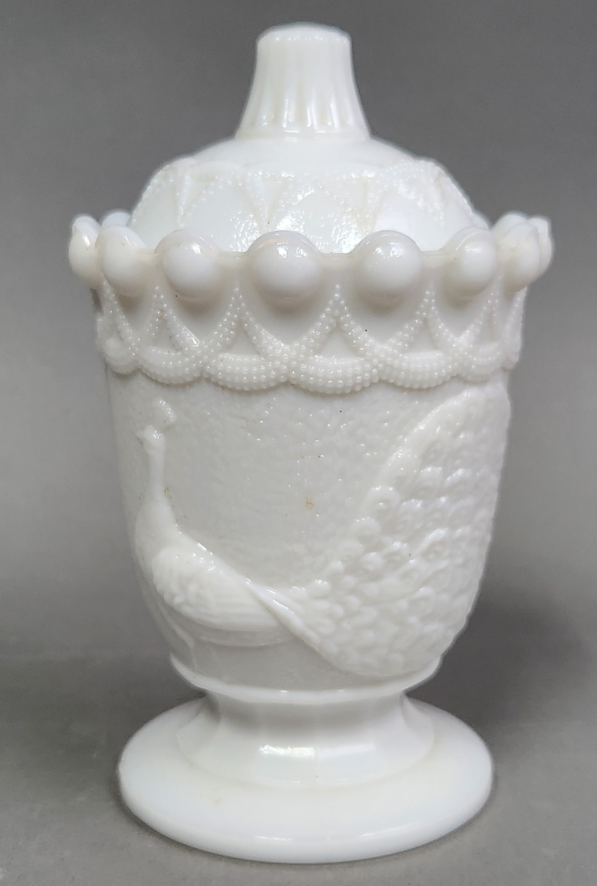 Westmoreland Peacock Creamer & Sugar Trio