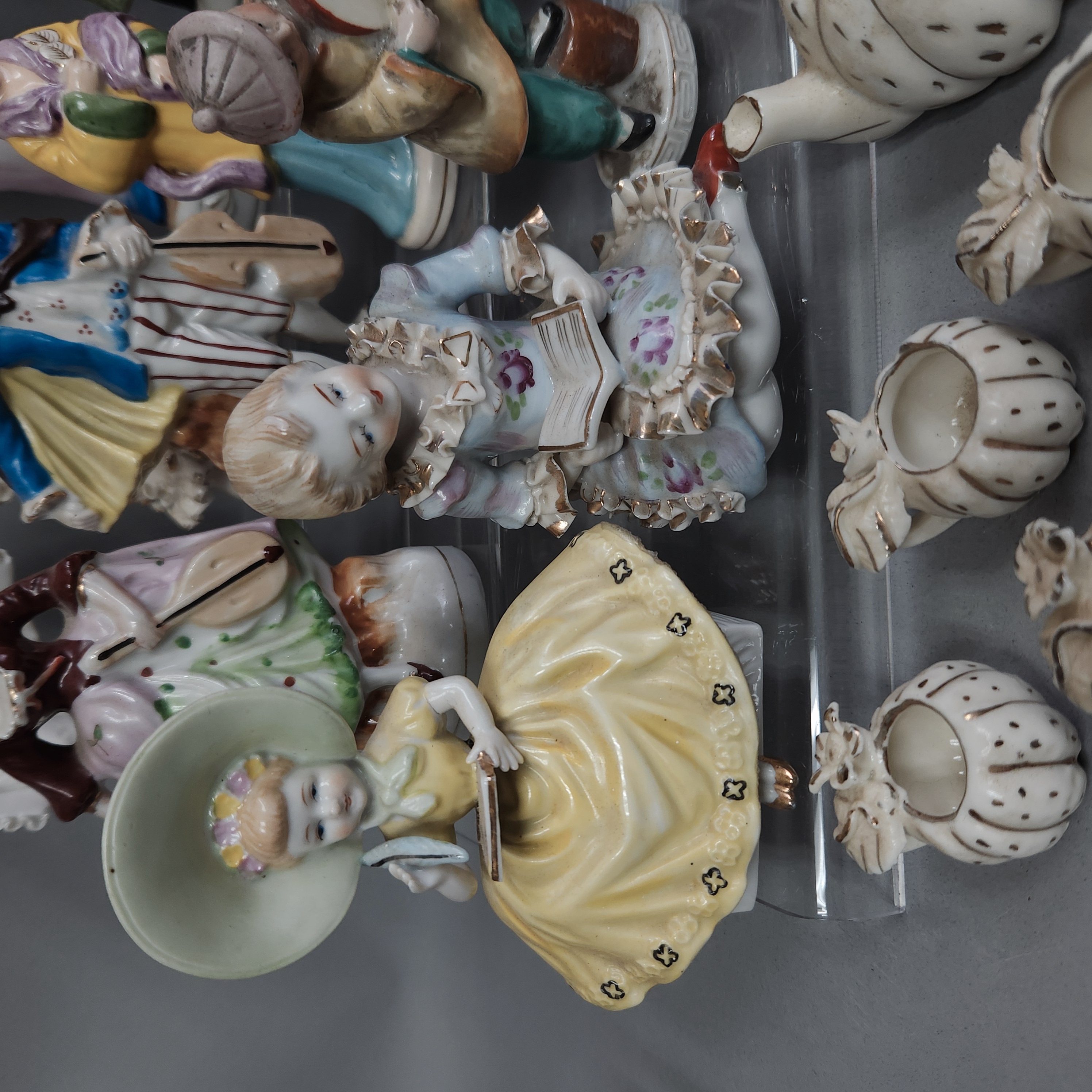 Collection Porcelain Figurines & Tea Set