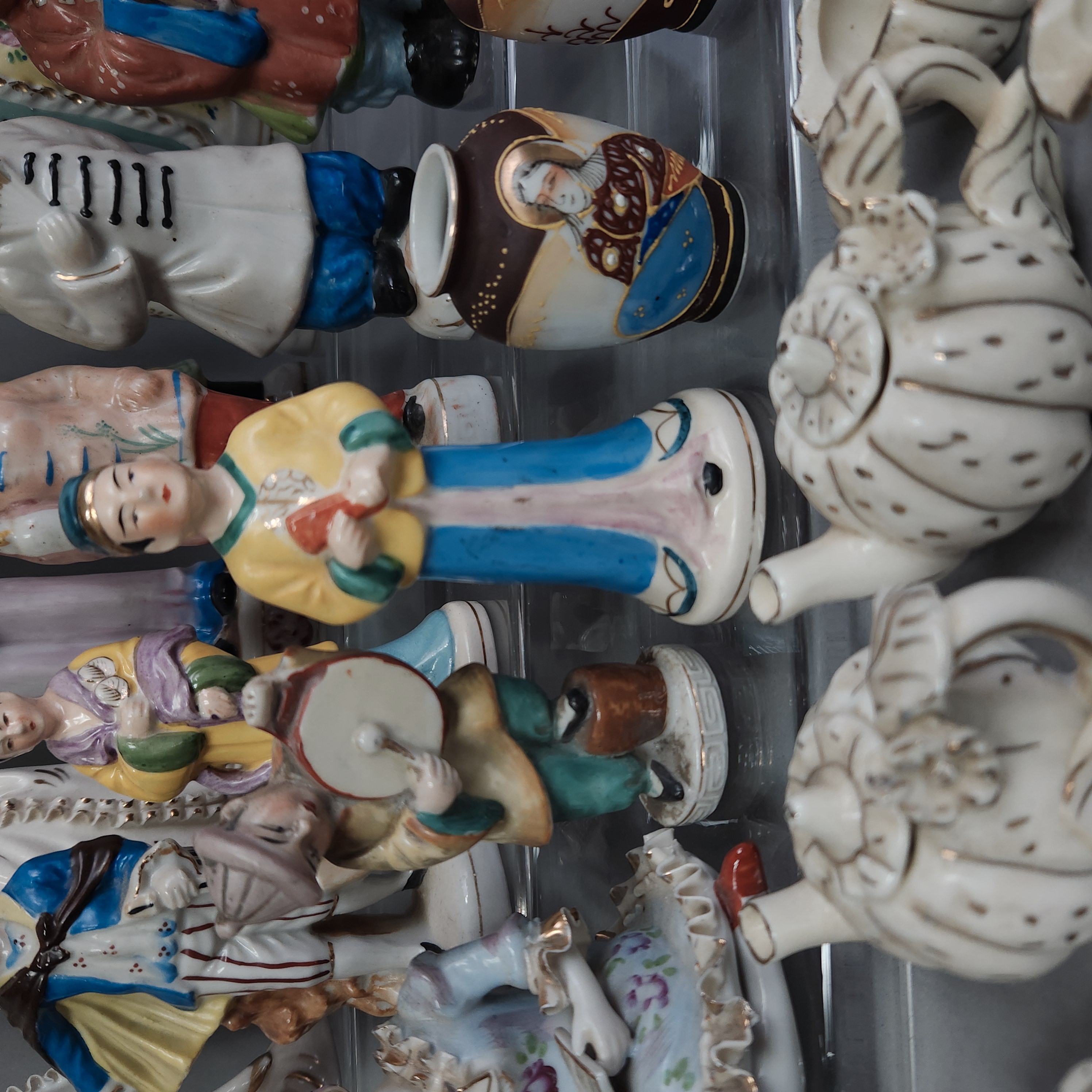 Collection Porcelain Figurines & Tea Set