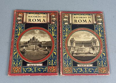 Ricordo di Roma Souvenir Postcard Booklets. Two vintage souvenir postcard booklets titled 