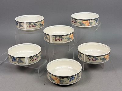 Mikasa Garden Harvest Ceramic Fruit Bowls. A set of six ceramic stoneware fruit bowls from the 