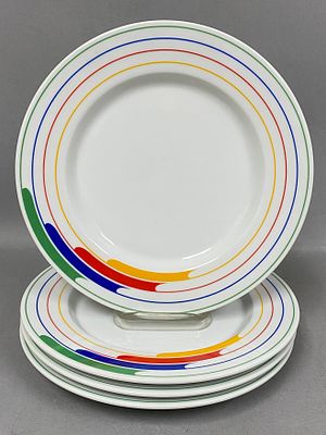 Studio Nova Hi-Fi Fine China Salad Plates. A set of four fine china salad plates in the Hi-Fi 