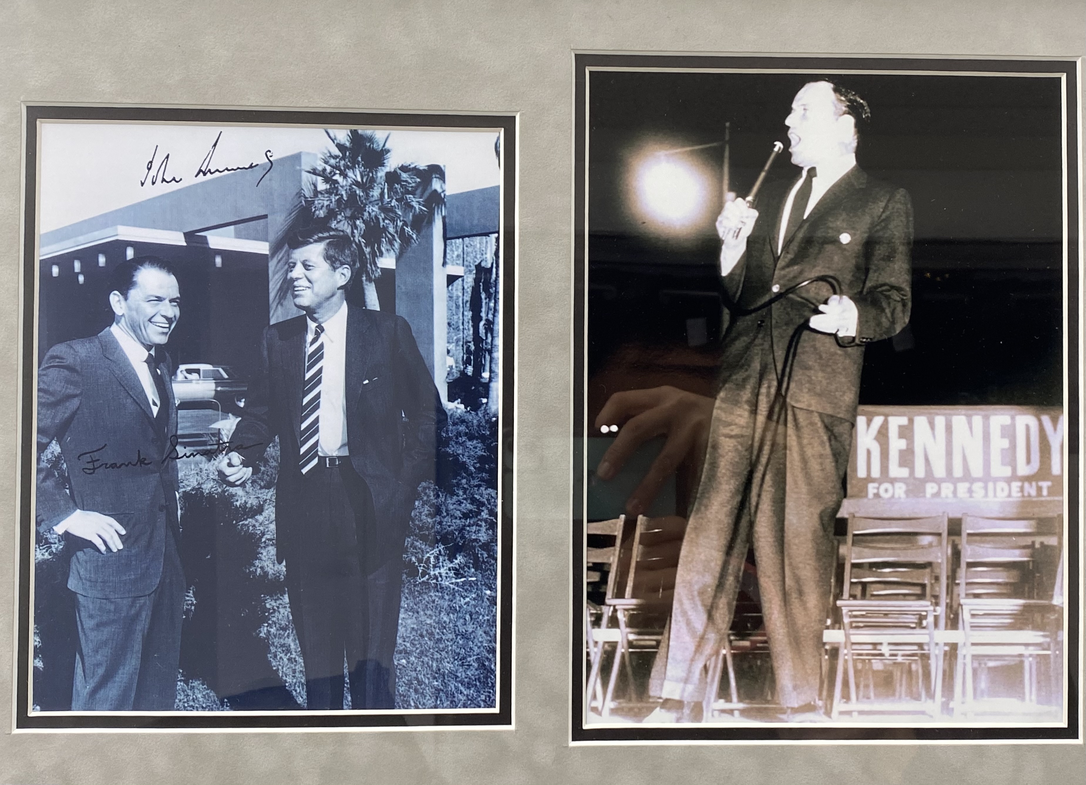 Sinatra and Kennedy Signed Memorabilia Collage