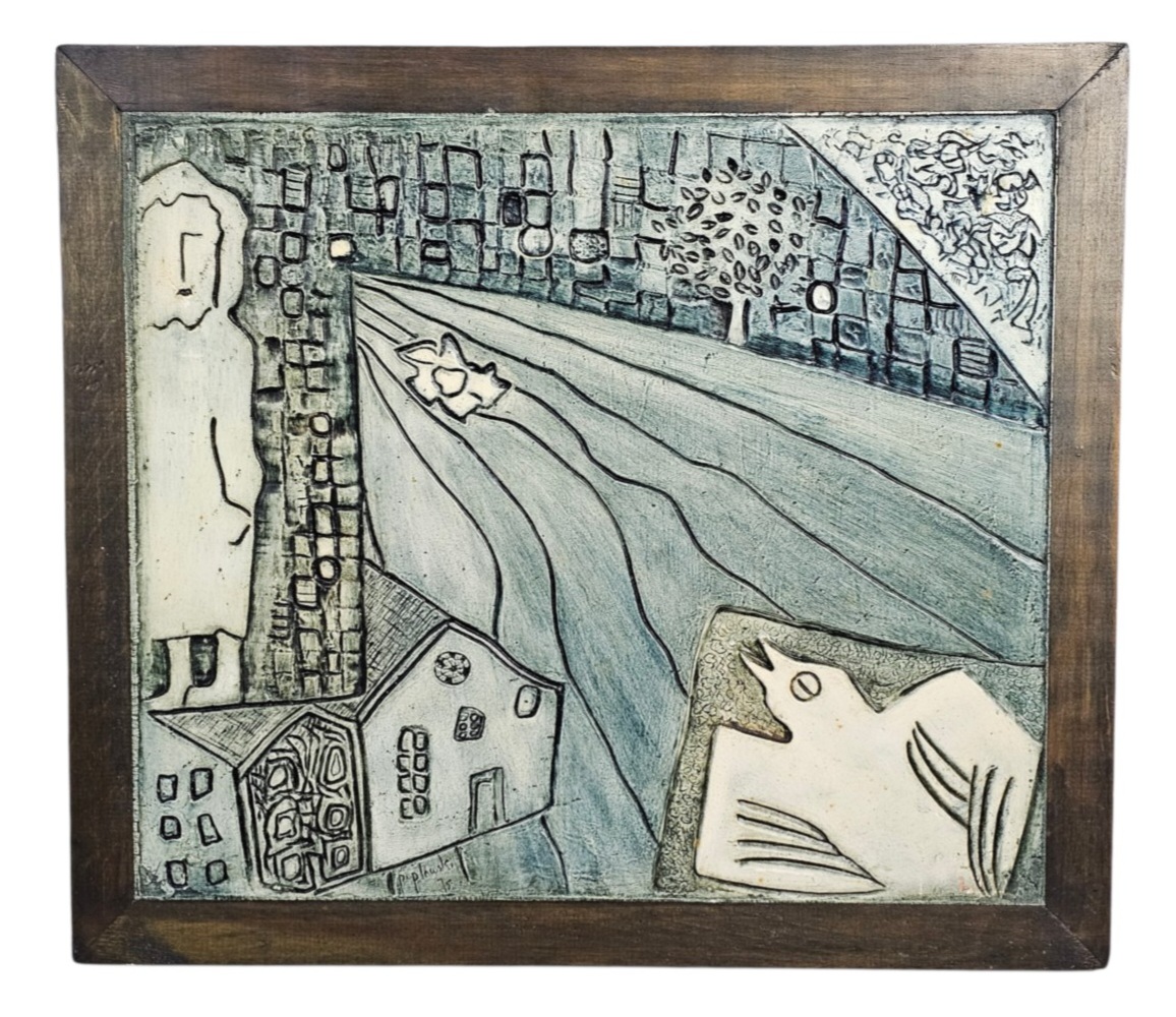 John Peplowski Signed Cast Relief Plaque