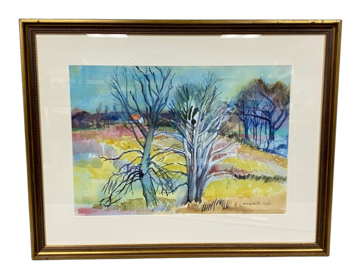 Georgiabelle Clark Watercolor Modernist Landscape