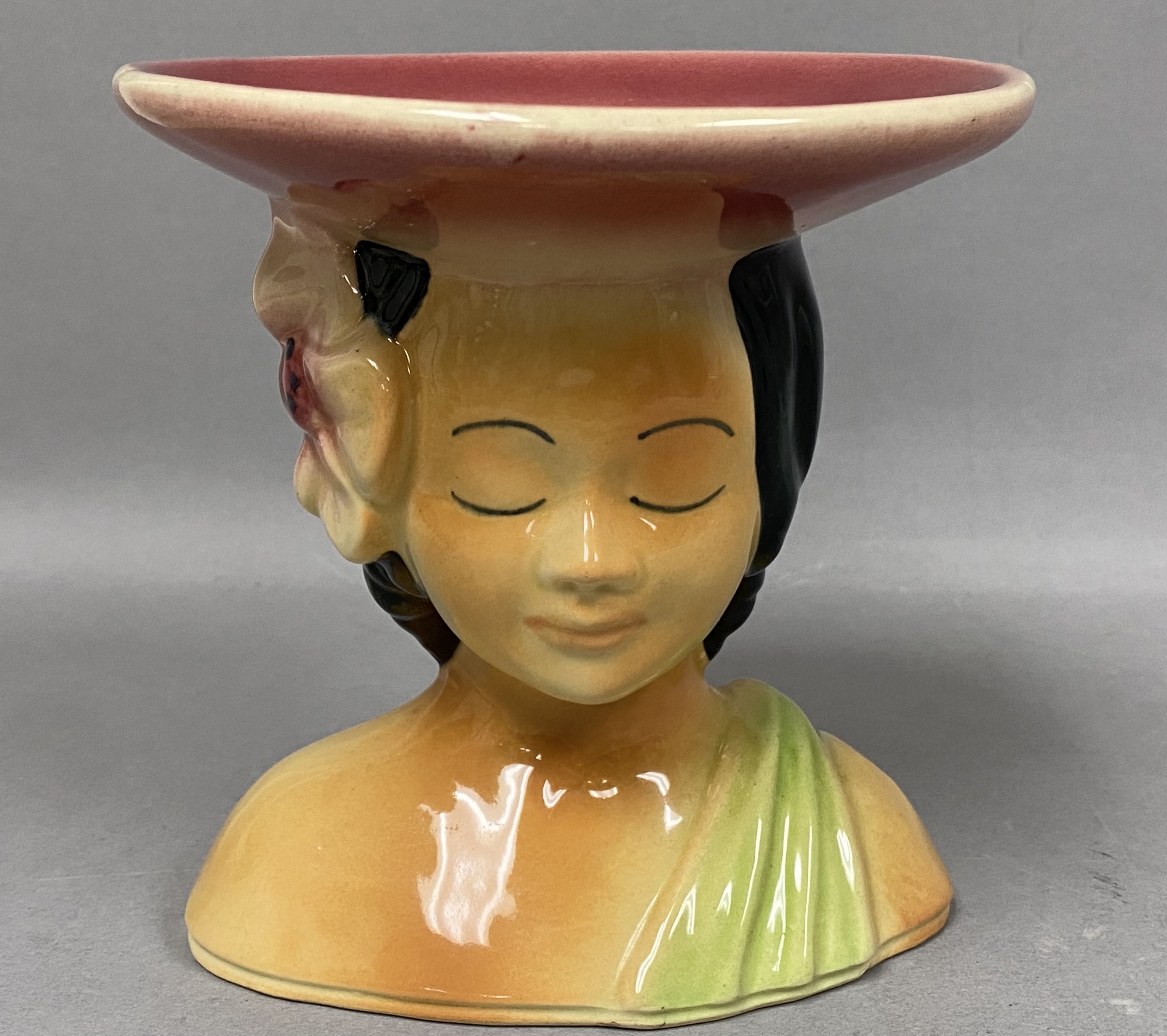 Shawnee Pottery Hawaiian Polynesian Plant Lady Vase 896