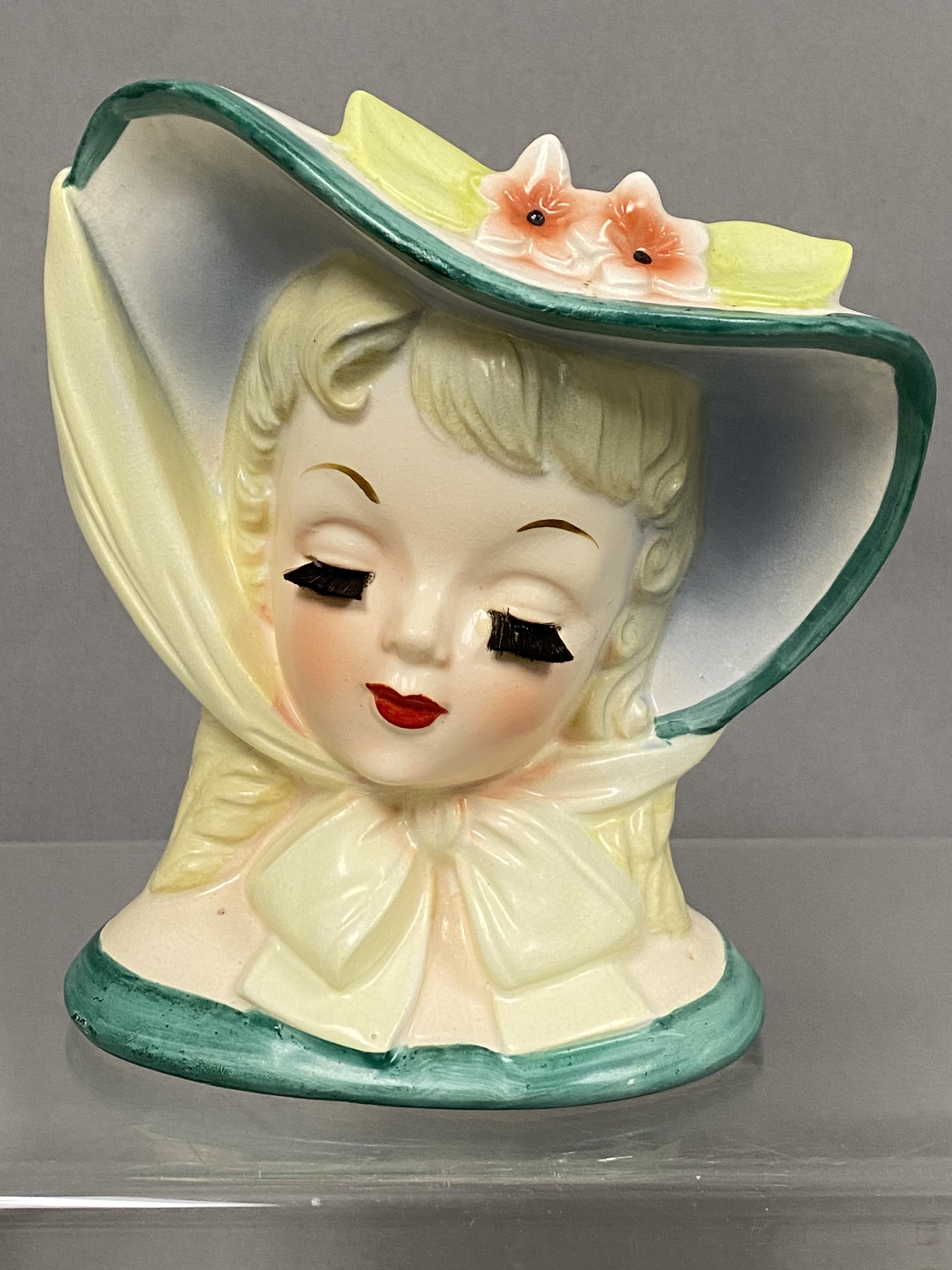 Napco Ceramic Blonde Lady Head Vase