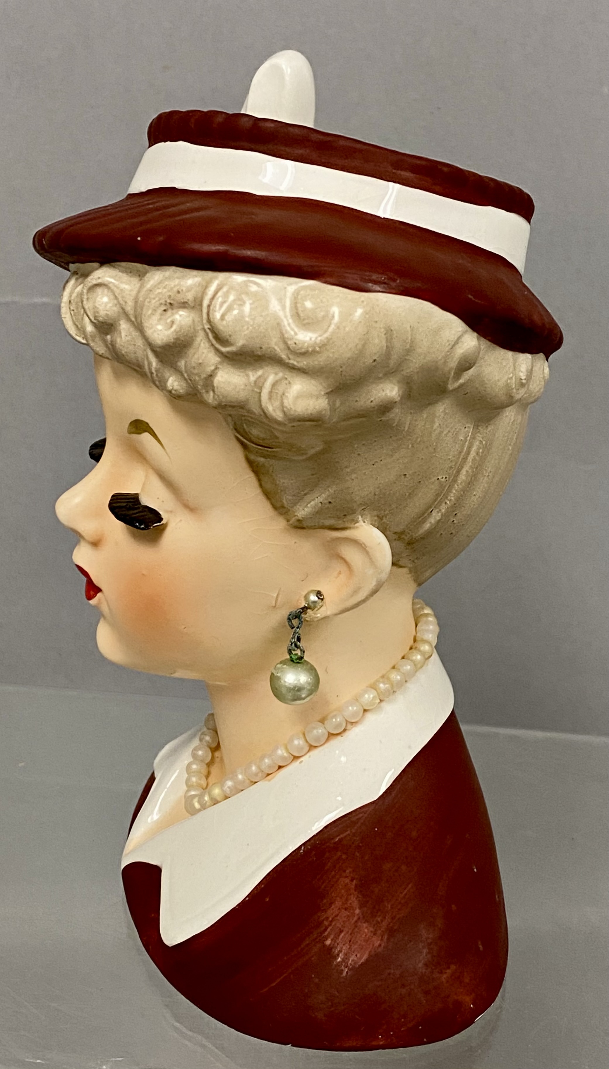 Napco Ceramic Lady Head Vase 1956