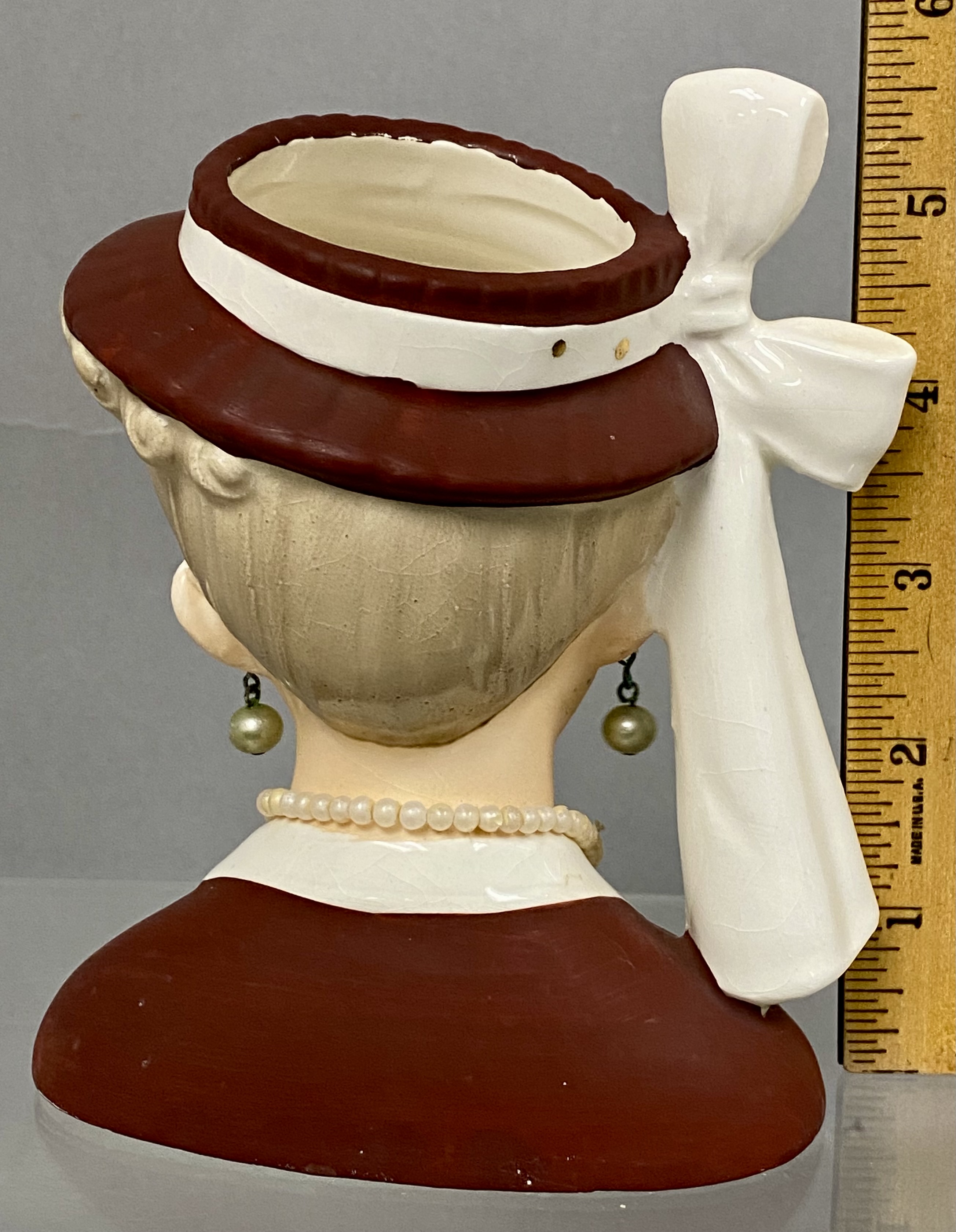 Napco Ceramic Lady Head Vase 1956