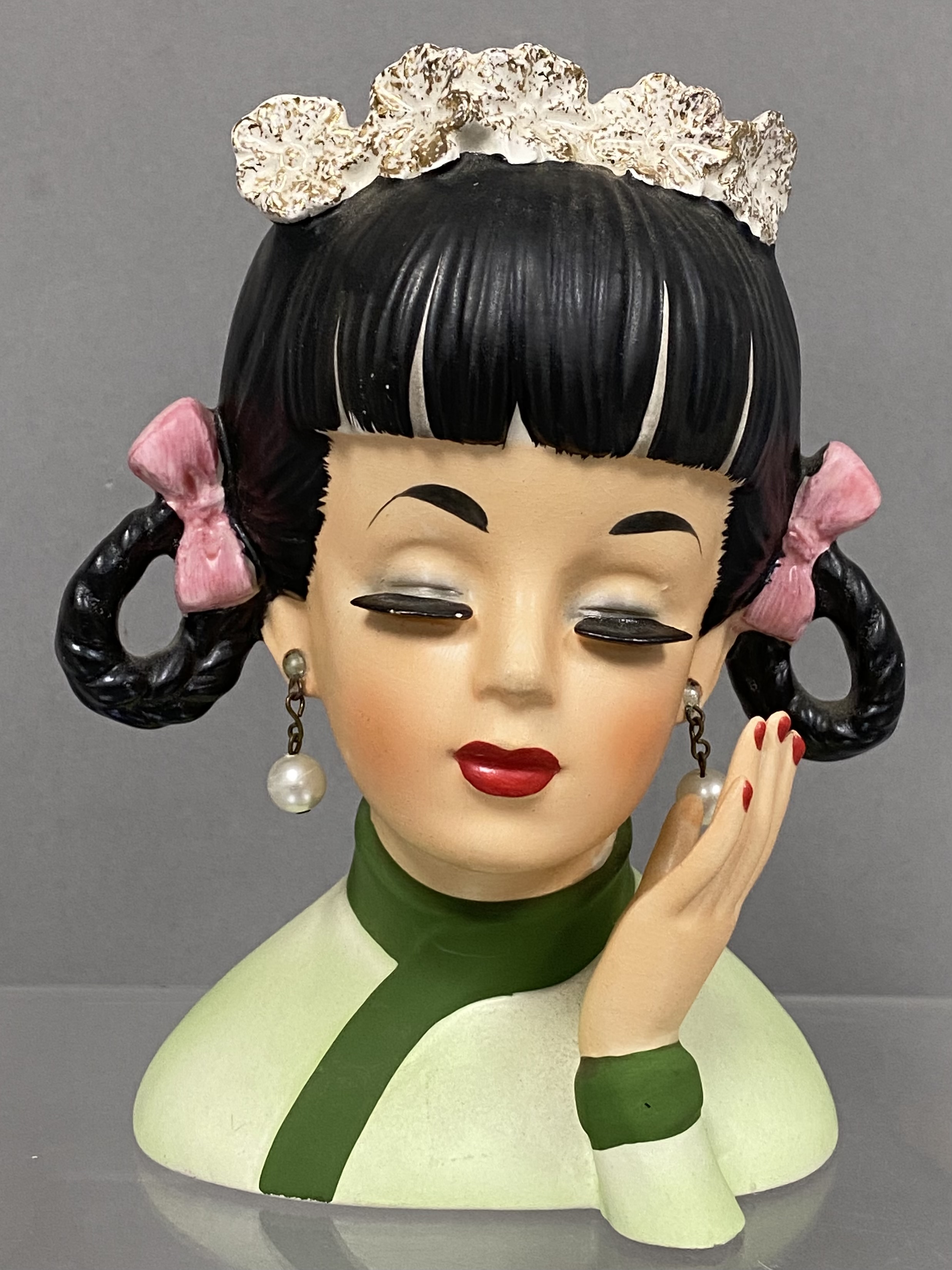 Inarco Ceramic 1964 Asian Girl Head Vase