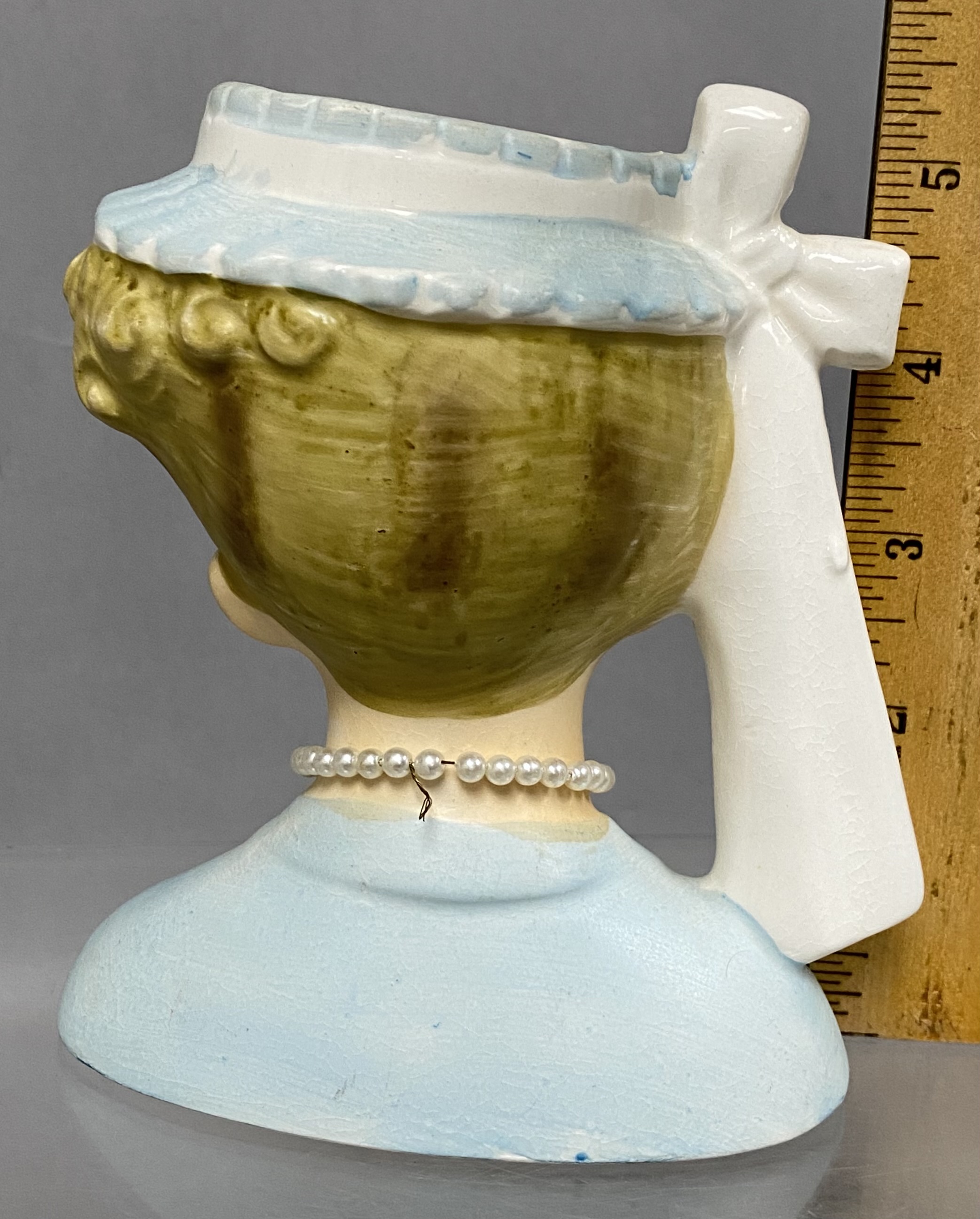 Napco Ceramic Blonde Closed Eye Head Vases