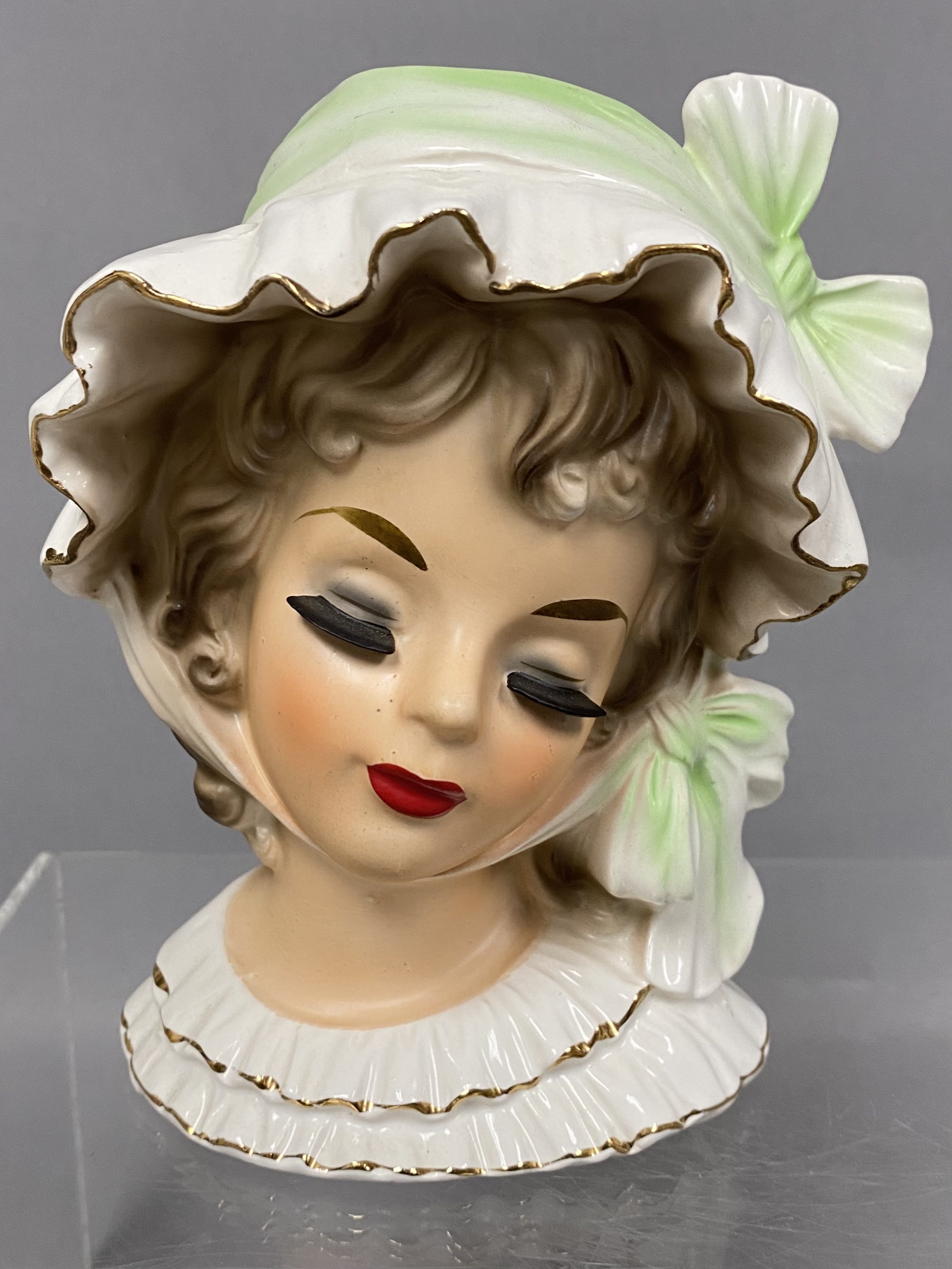 Lefton Ceramic Lady Head Vases