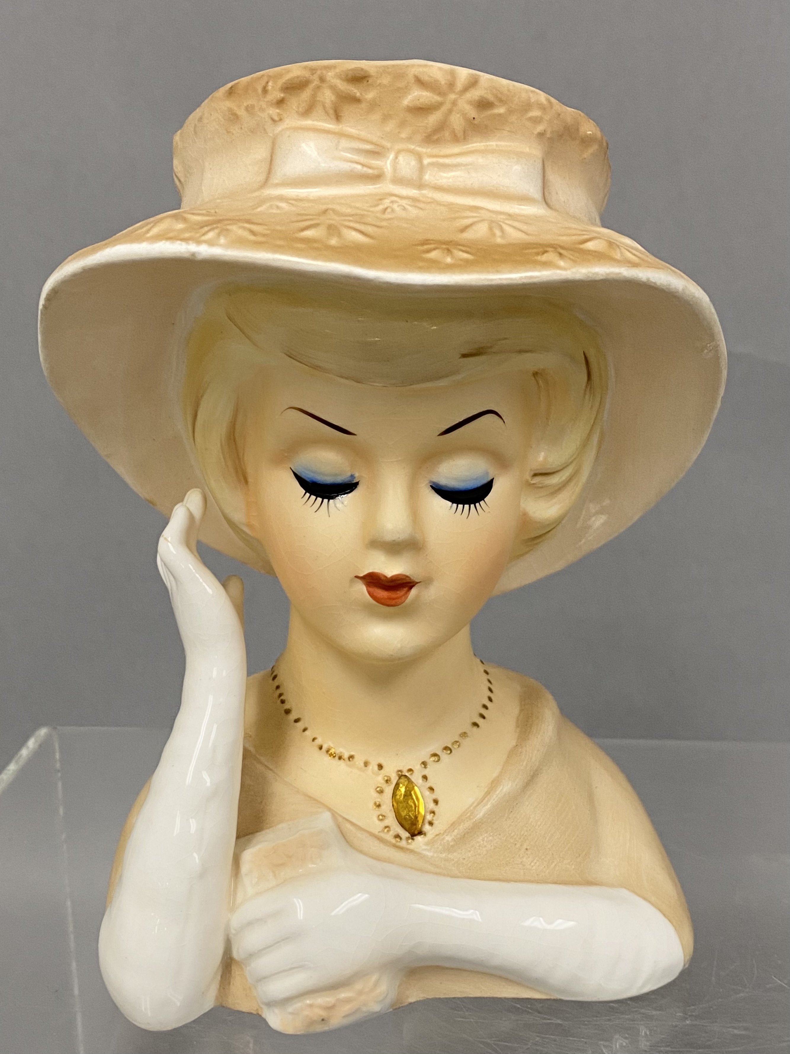 Lefton Ceramic Lady Head Vases