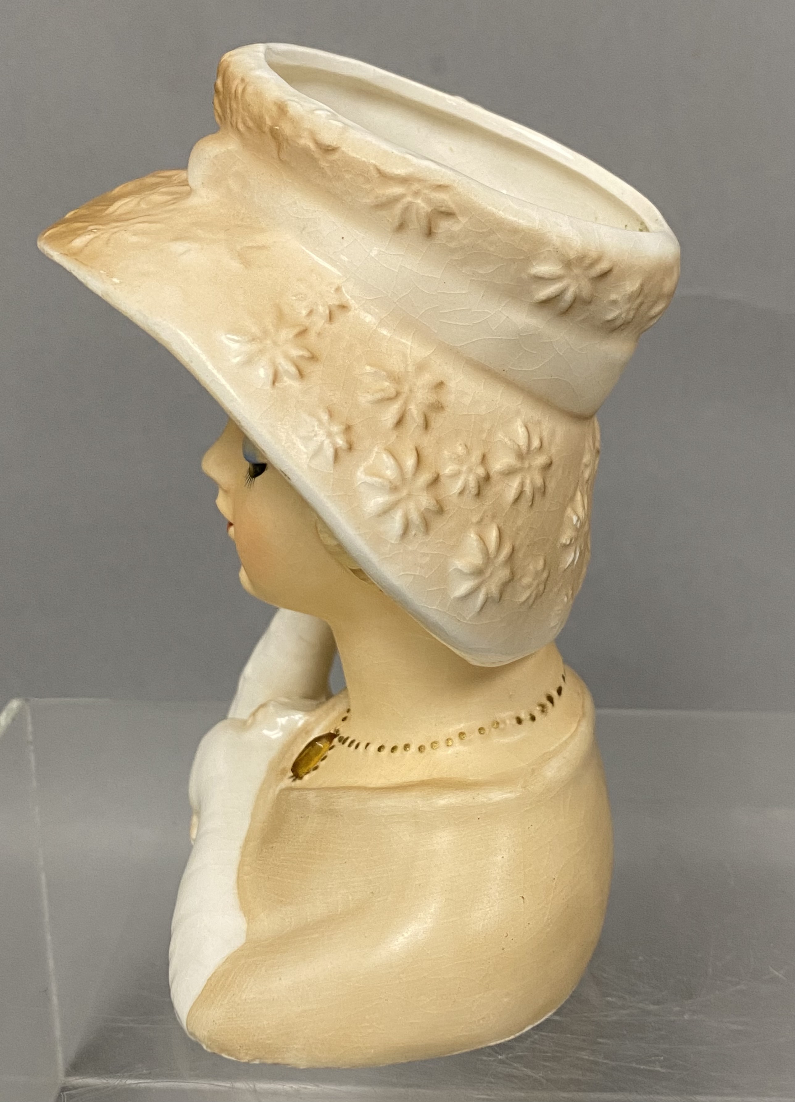 Lefton Ceramic Lady Head Vases