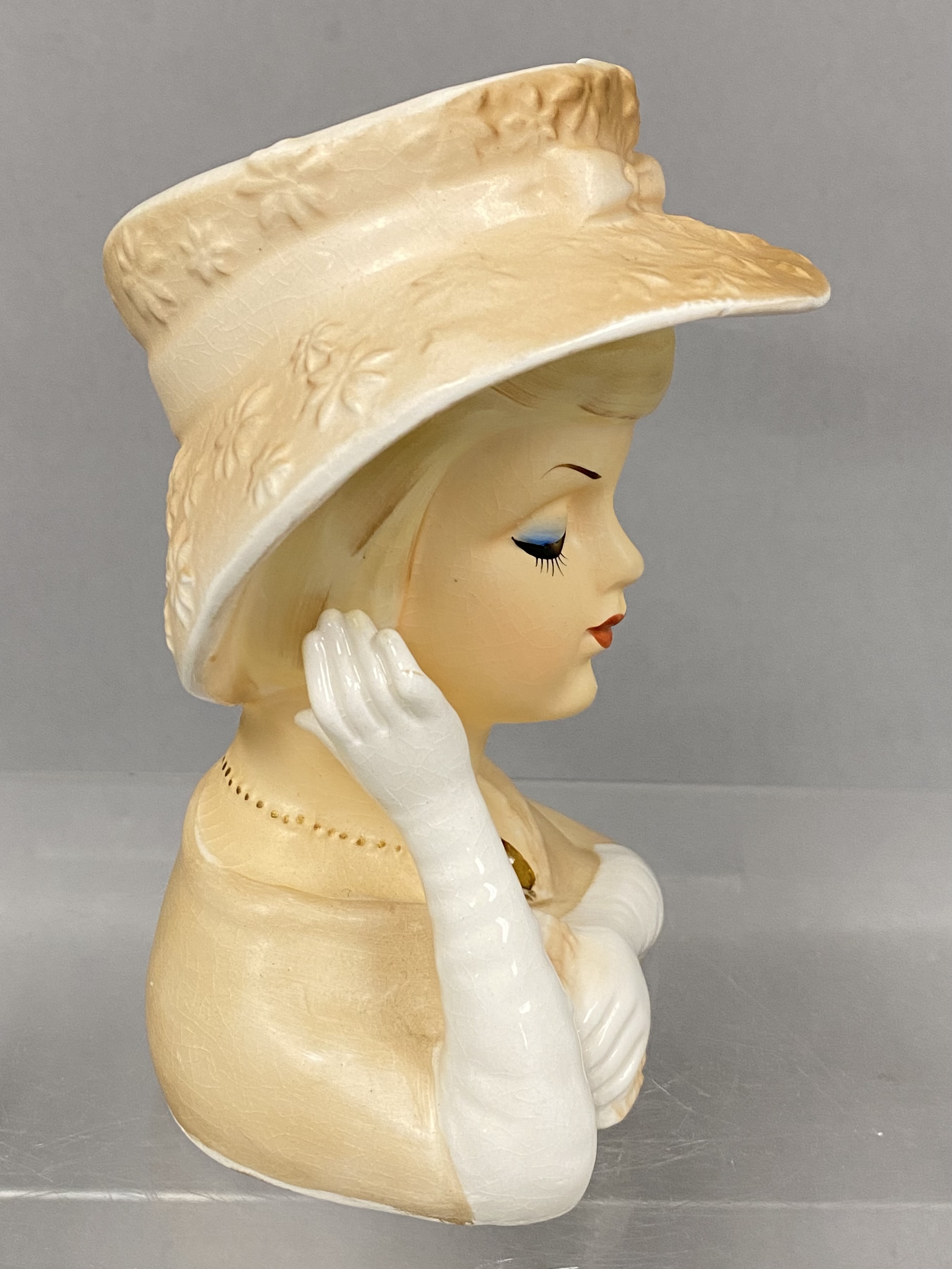 Lefton Ceramic Lady Head Vases