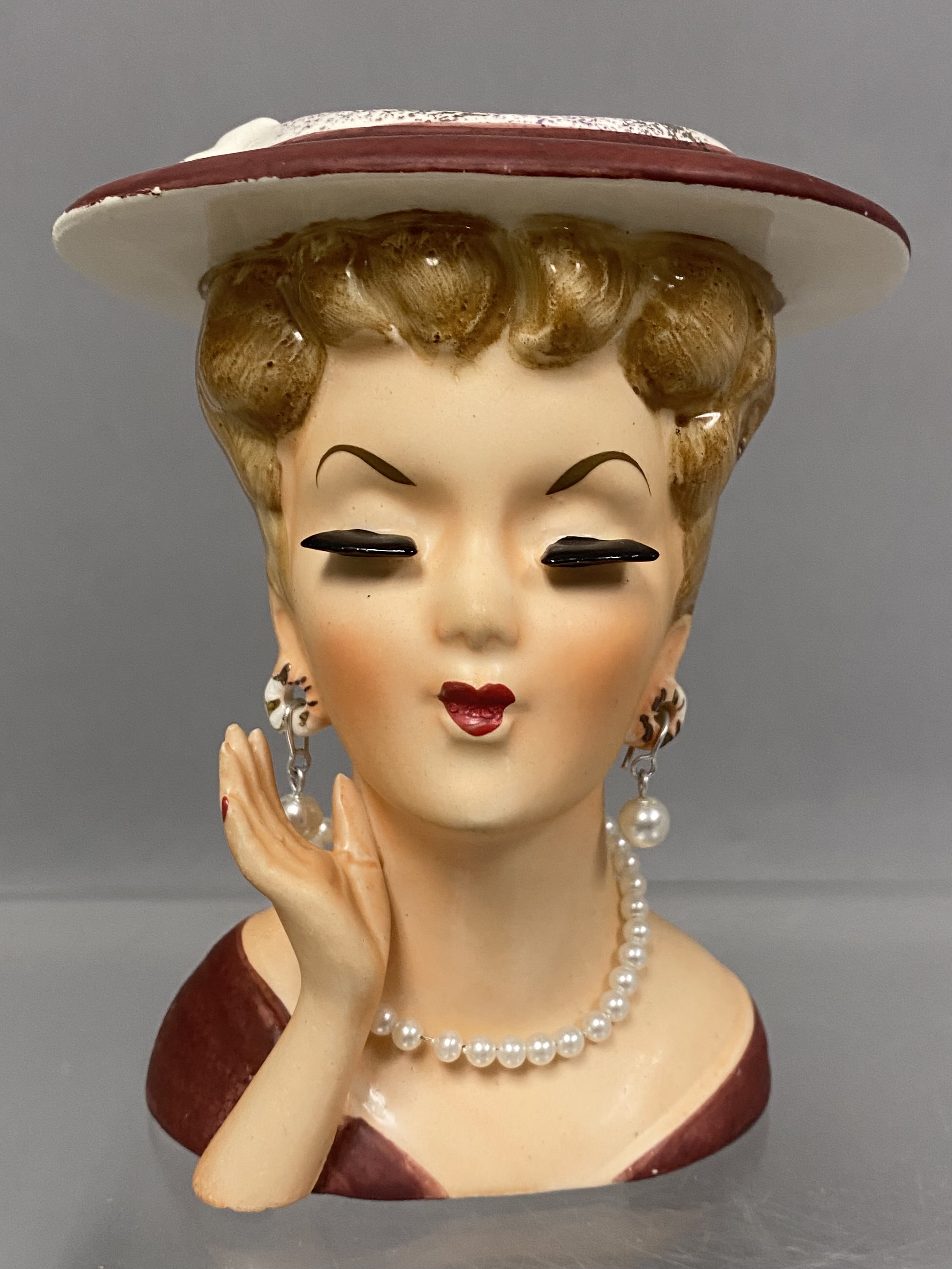 Artmark & Lefton Ceramic Lady Head Vases