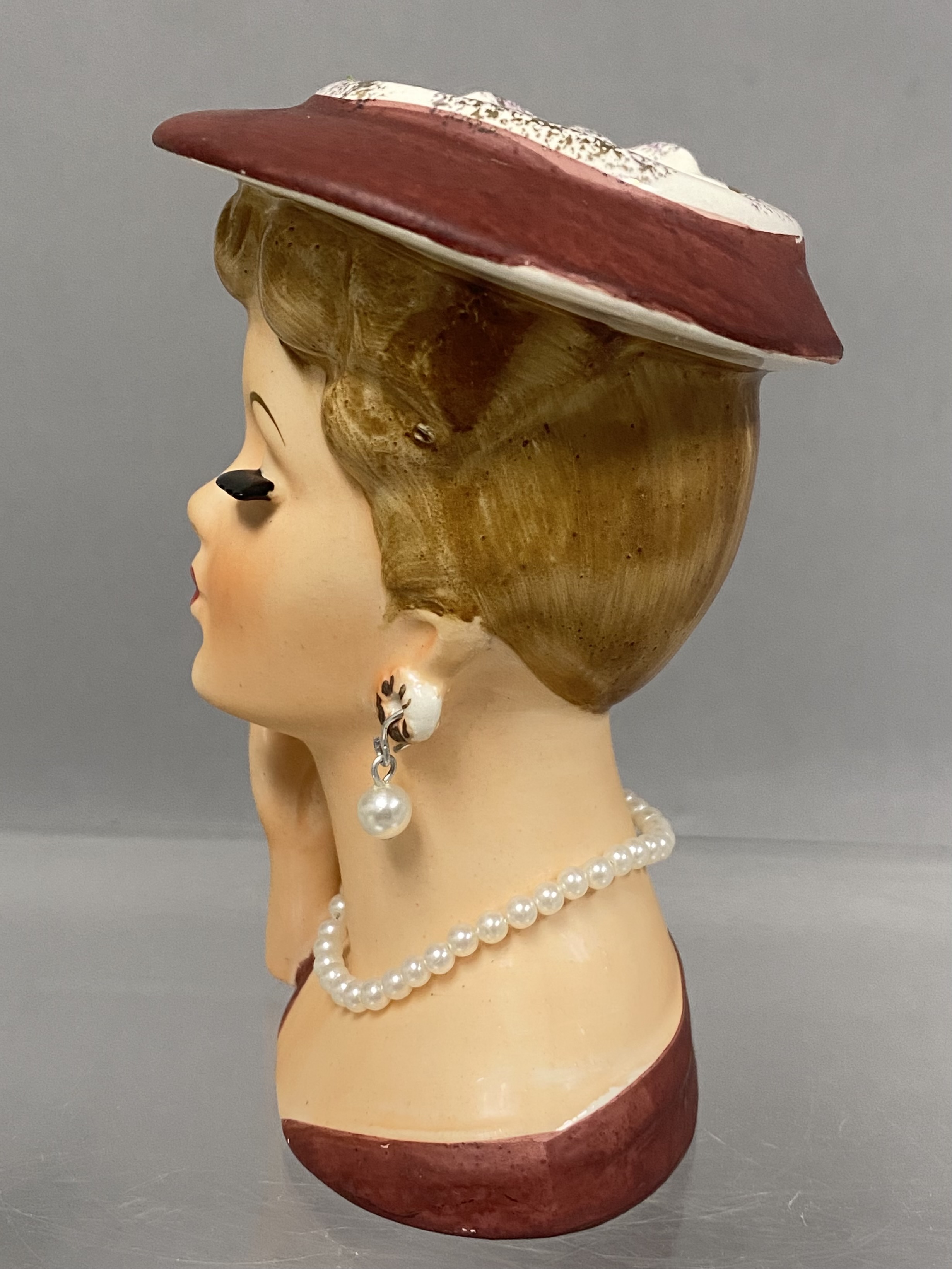 Artmark & Lefton Ceramic Lady Head Vases