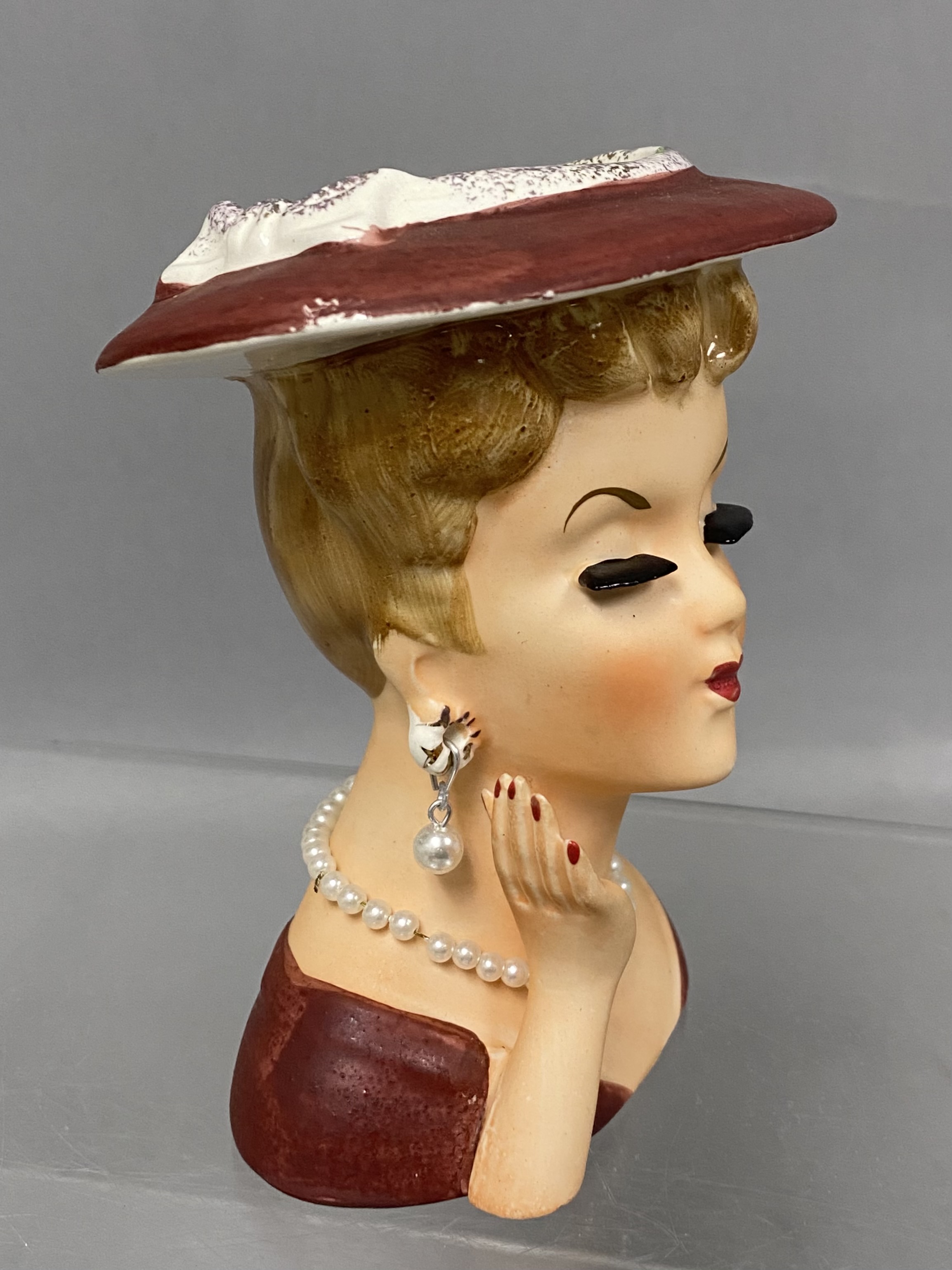 Artmark & Lefton Ceramic Lady Head Vases