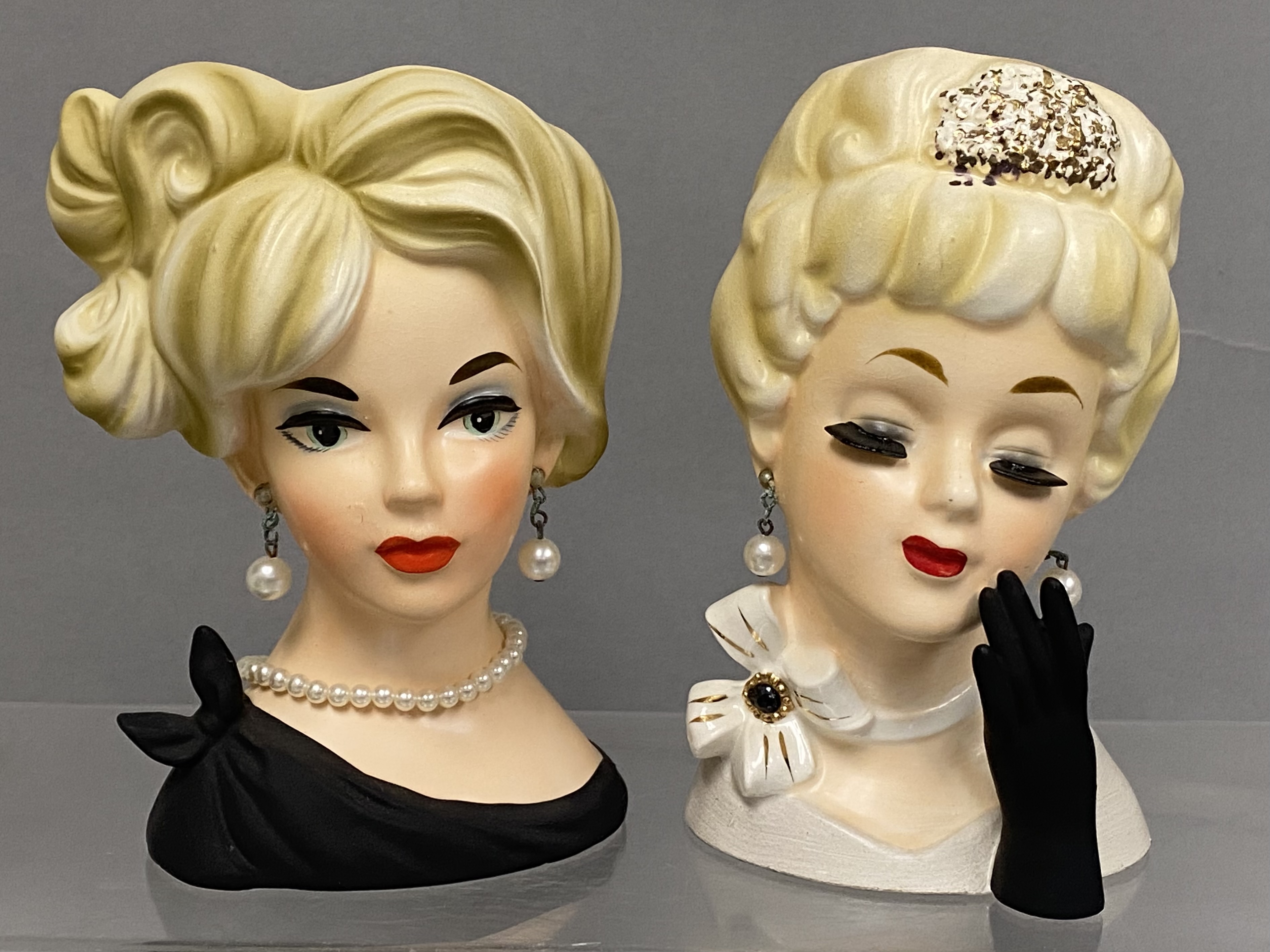 Napcoware & Inarco Earthenware Lady Head Vases