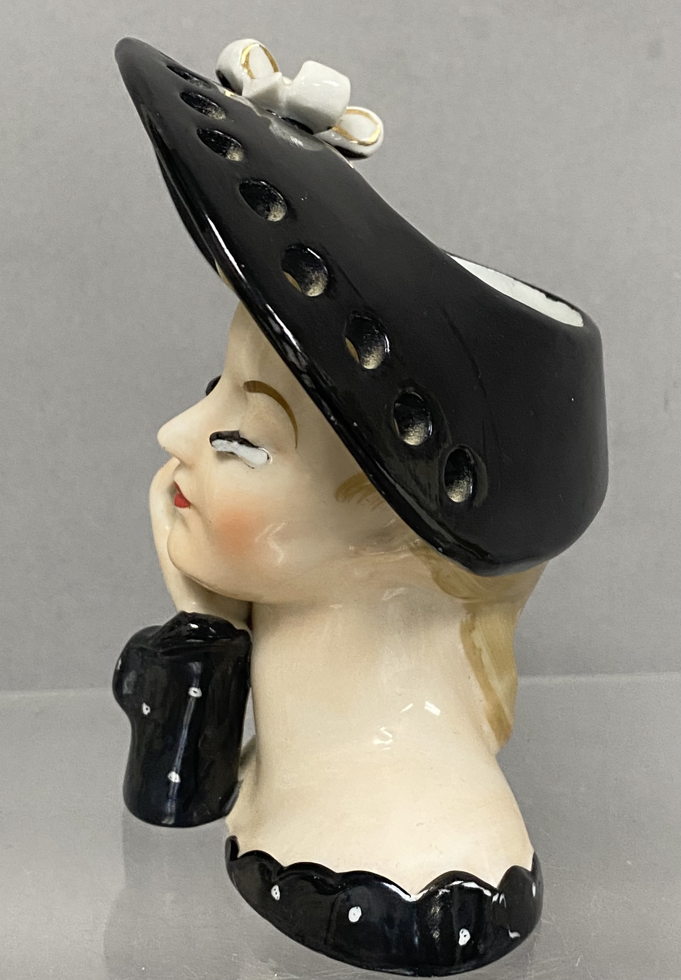 Two Porcelain Lady Head Vases