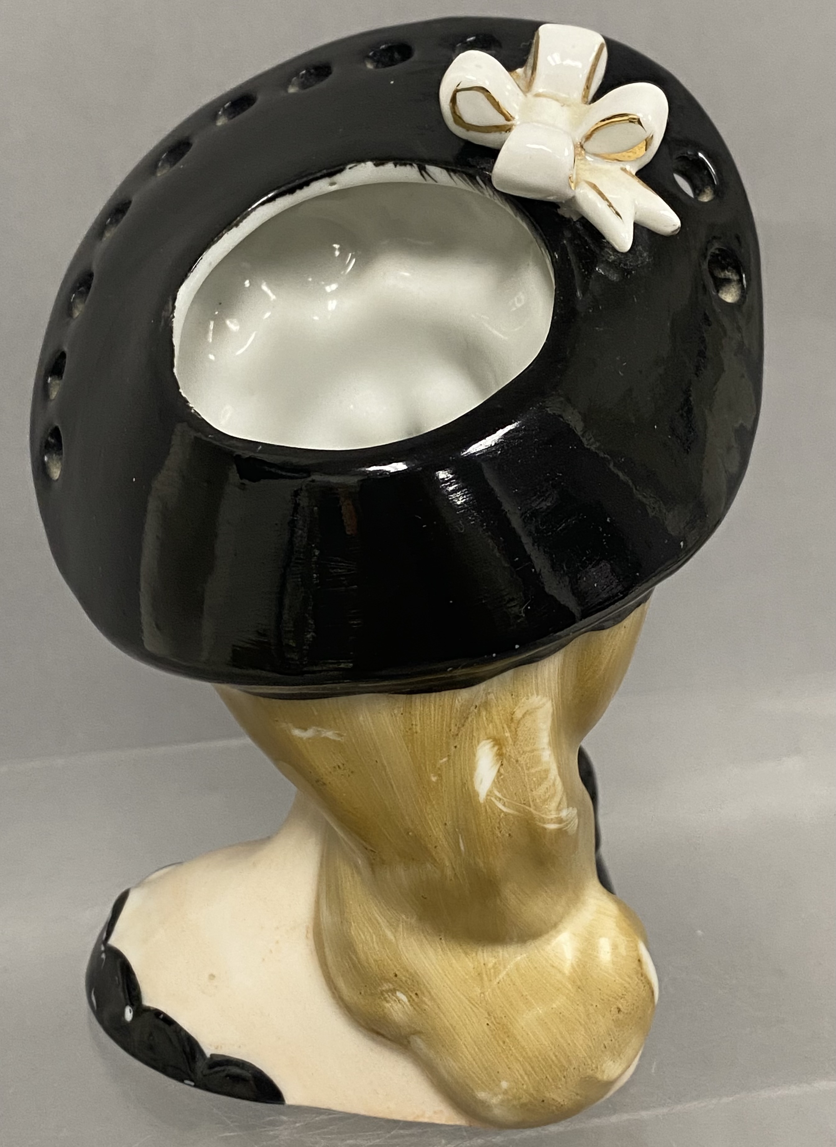 Two Porcelain Lady Head Vases