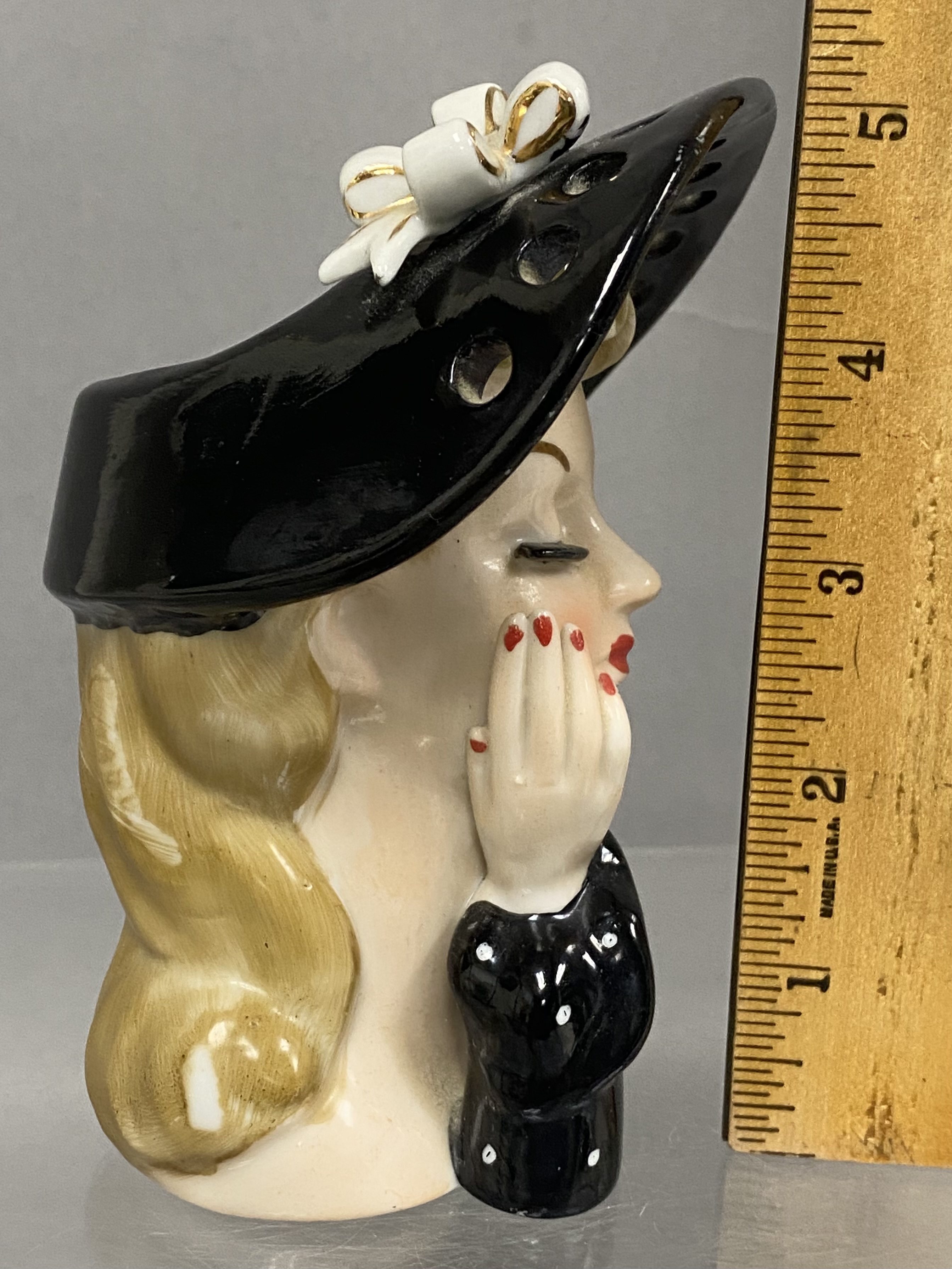 Two Porcelain Lady Head Vases