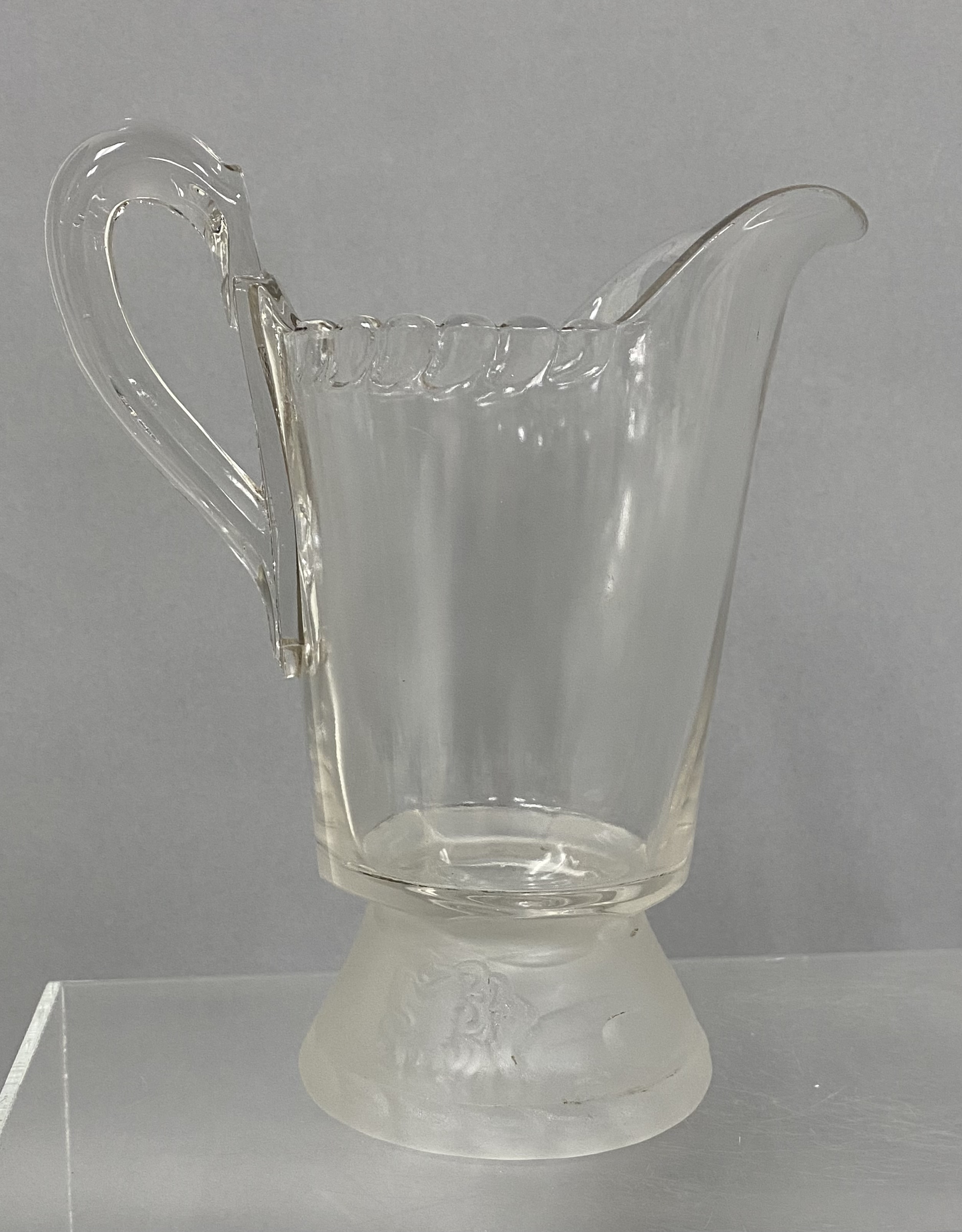 Gillinder Frosted Lion Glass Creamer