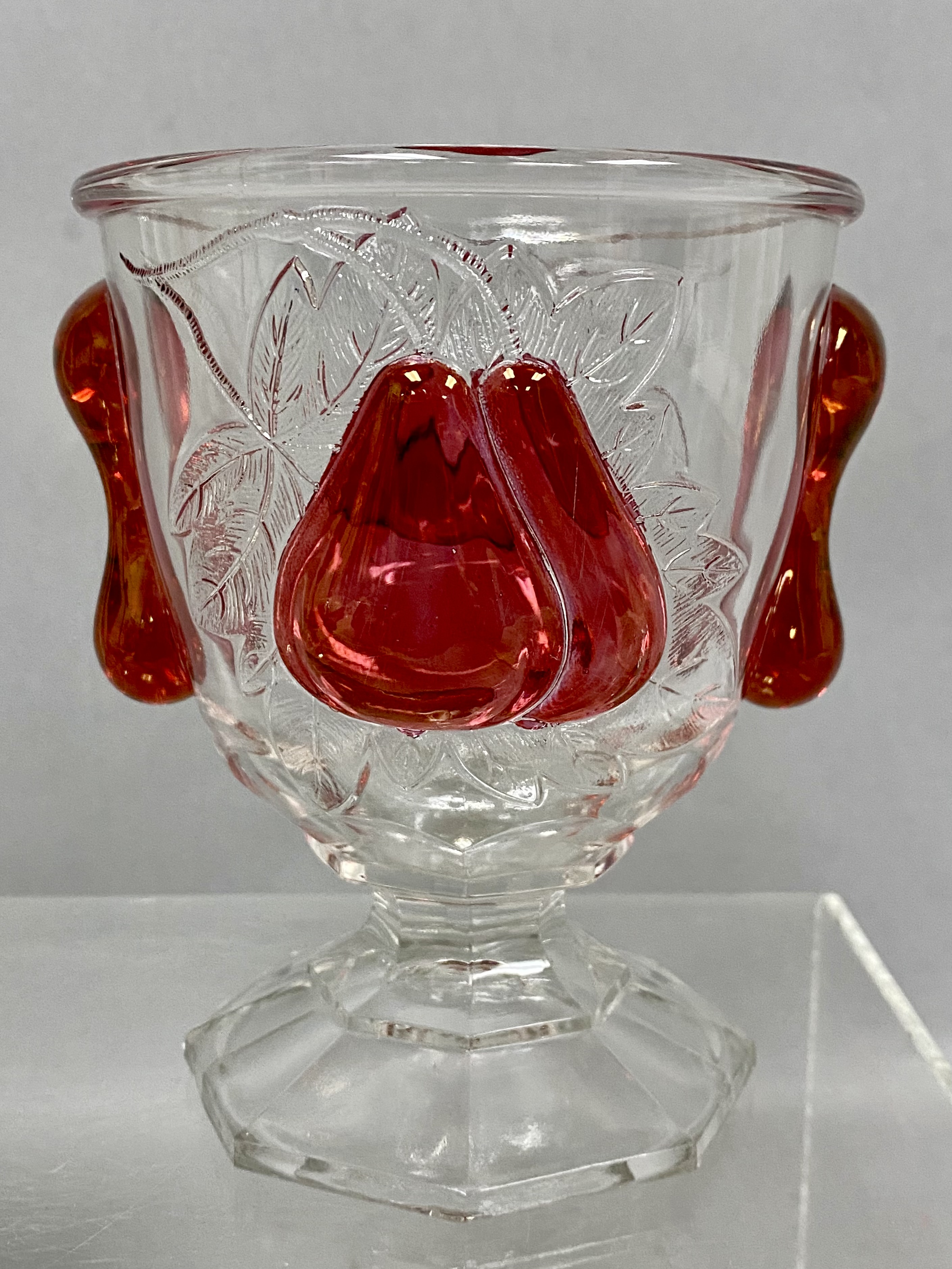 Baltimore Pear Ruby Stained Candy Jar