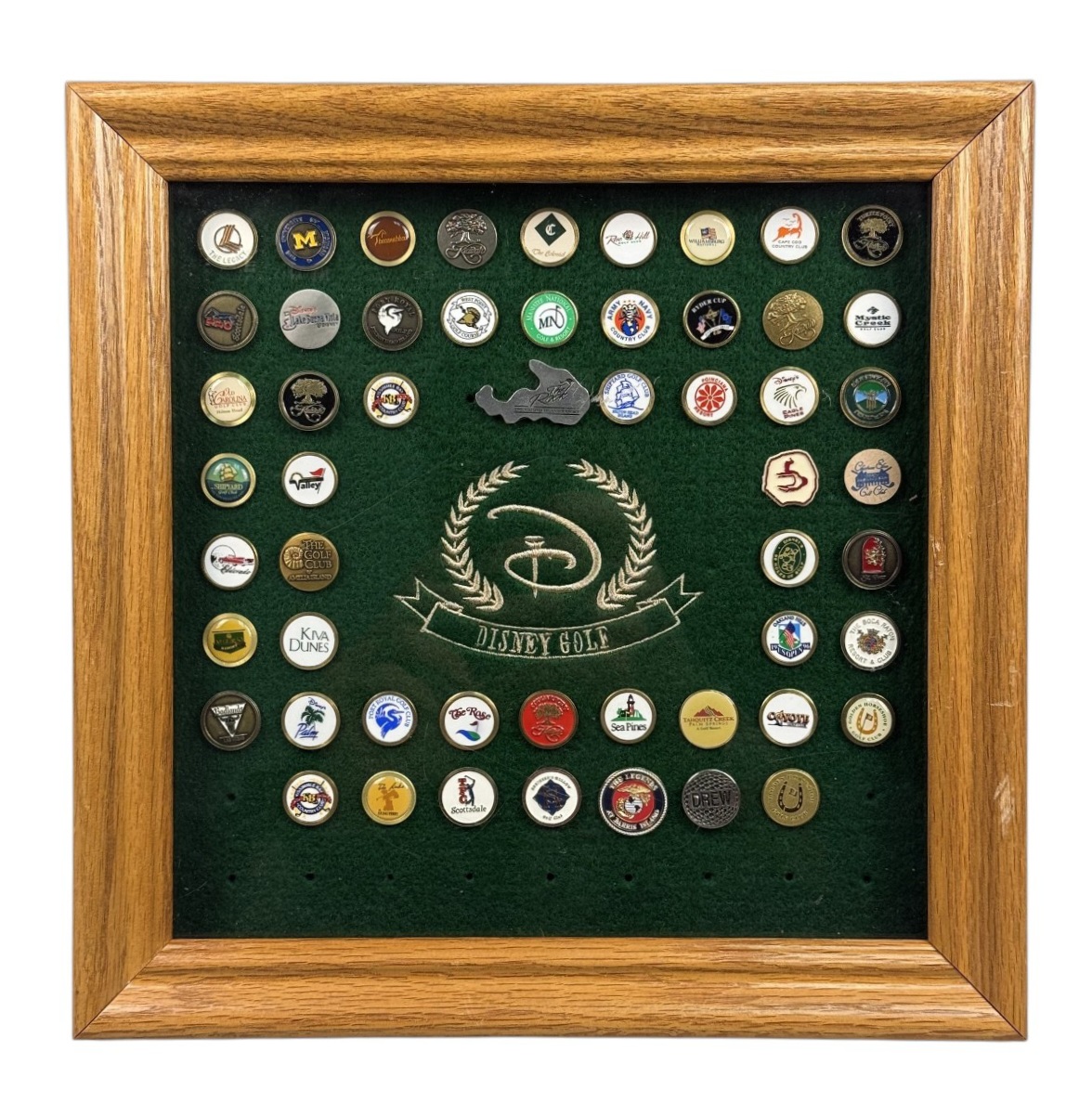 Shadow Box Disney Golf Ball Marker Pin Collection