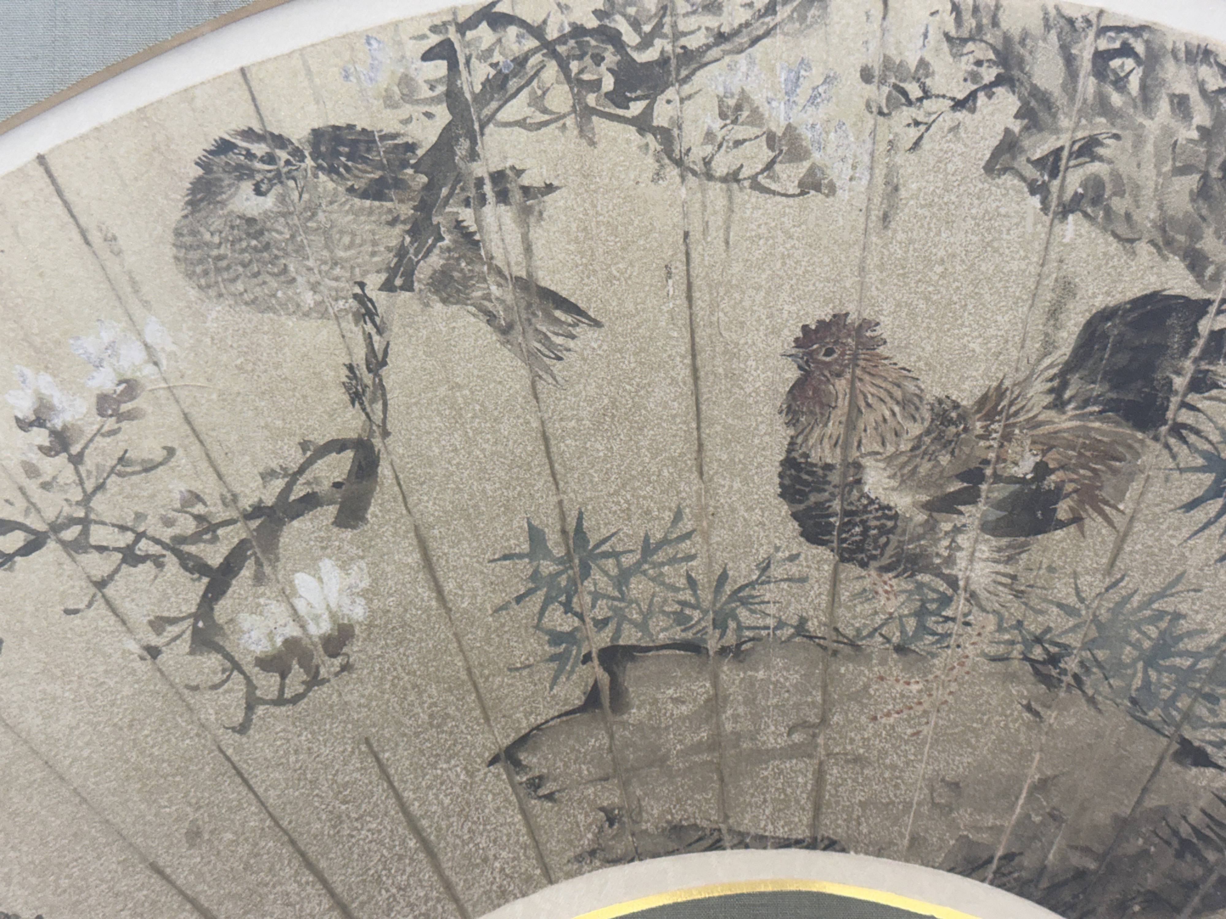 Chinese Painted Paper Fan Leaf