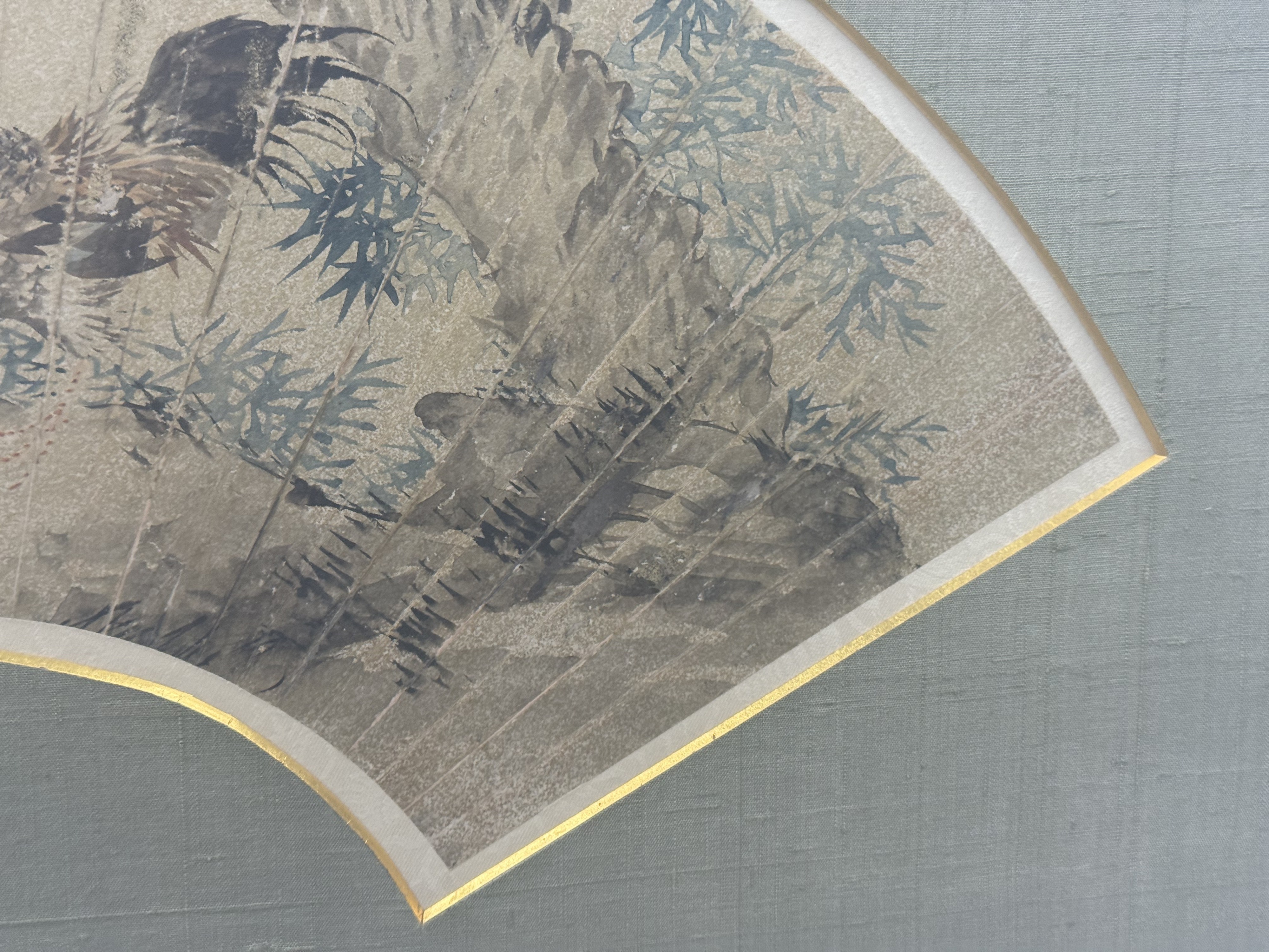 Chinese Painted Paper Fan Leaf