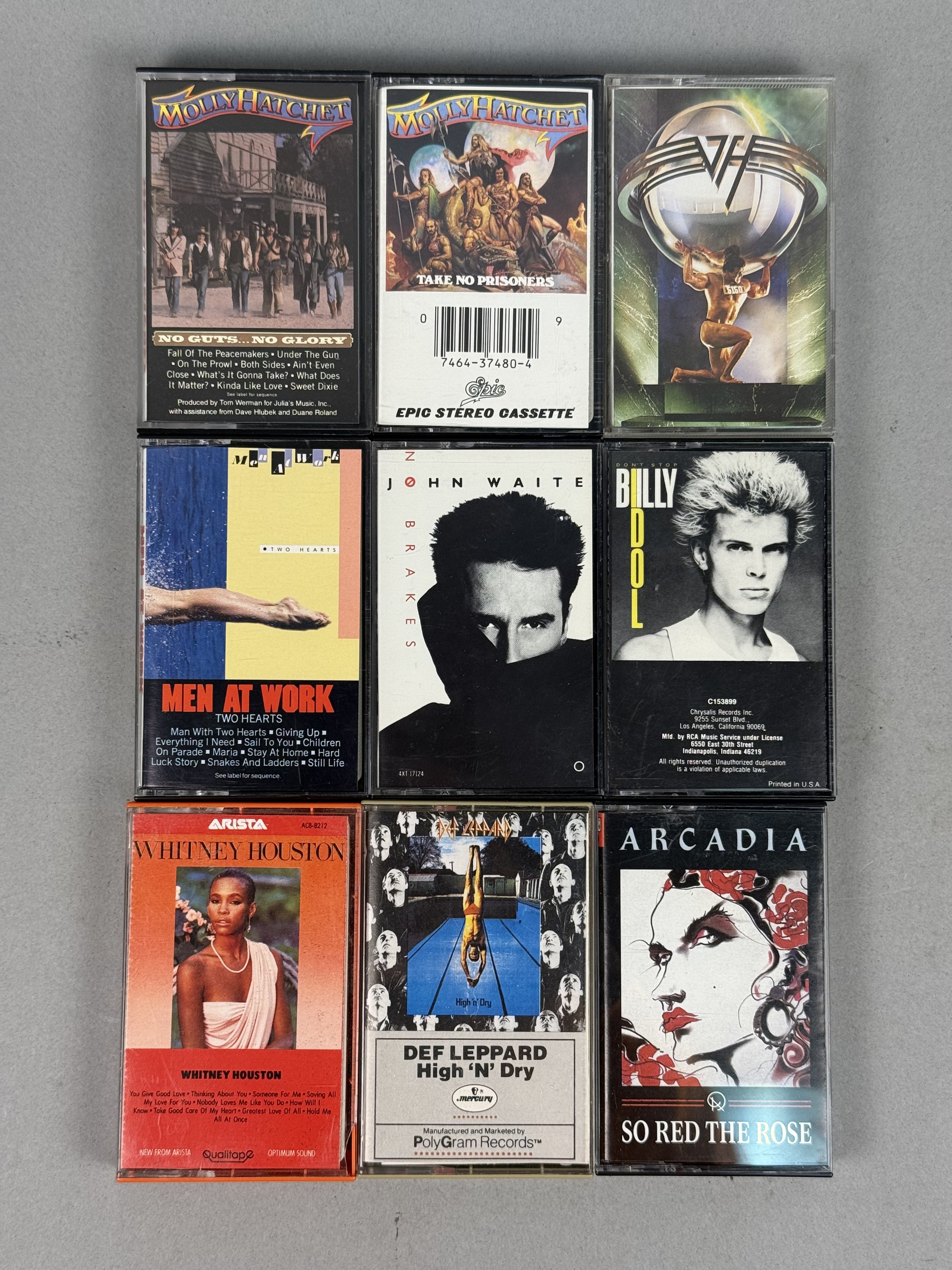 Collection of 9 1980s Rock & Pop Cassette Tapes